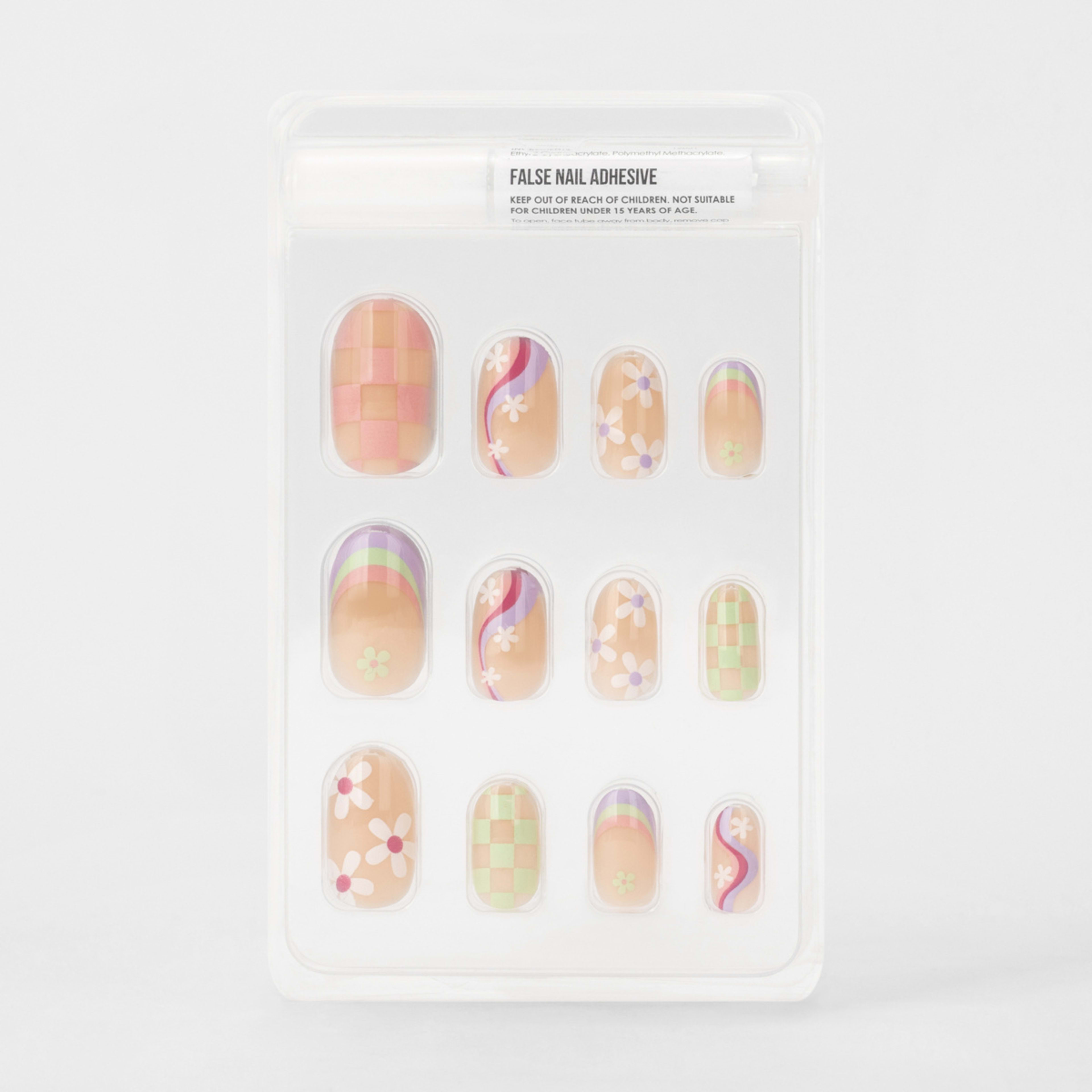 3 OXX Cosmetics 24 Pack False Nails with Adhesive - Oval Shape, Mixed Motif, 3 of 5