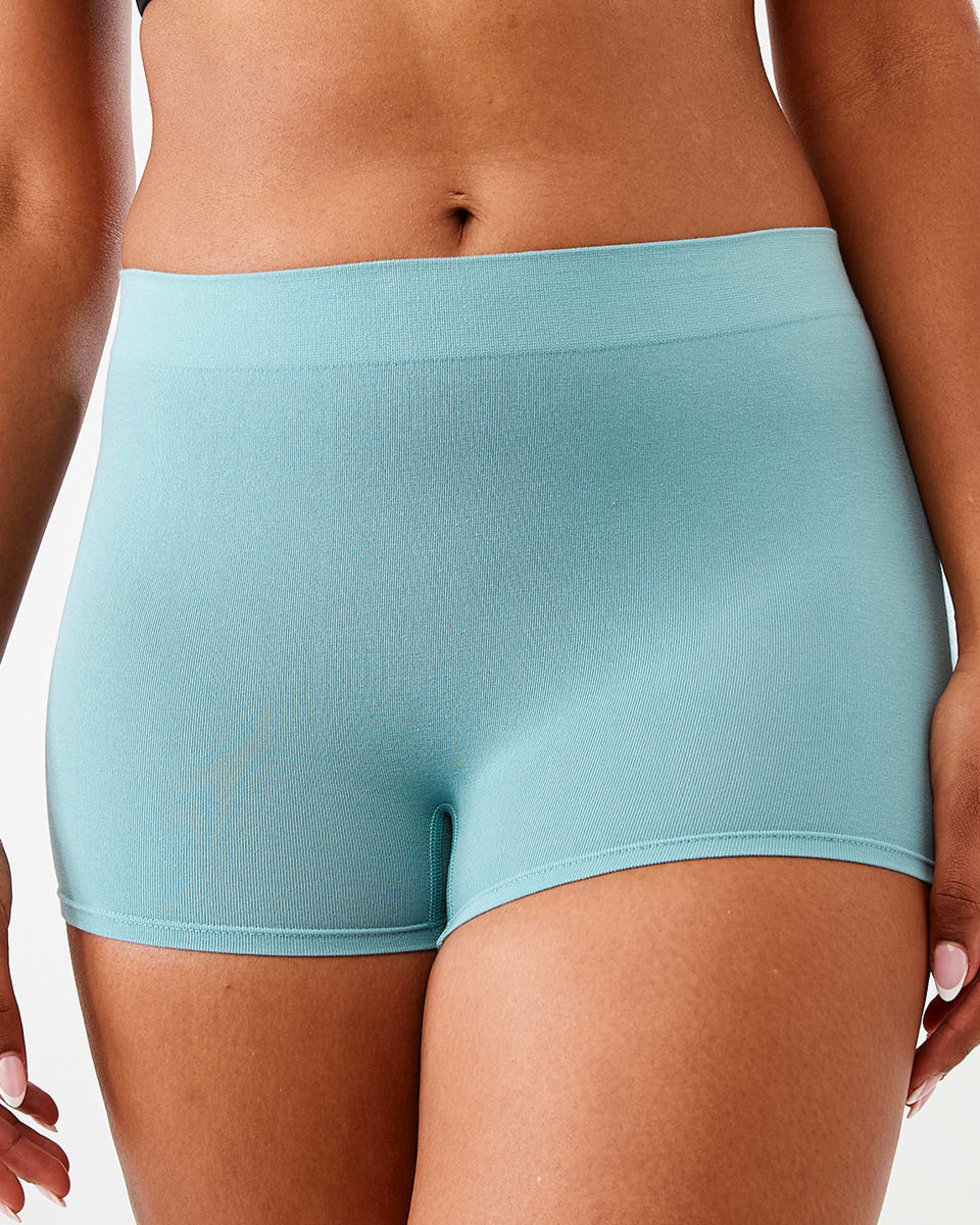4 3 Pack Seamfree Cotton Boyleg Briefs WASHED SLATE, SEAGRASS BLUE, BRIGHT TURQUOISE, 4 of 8