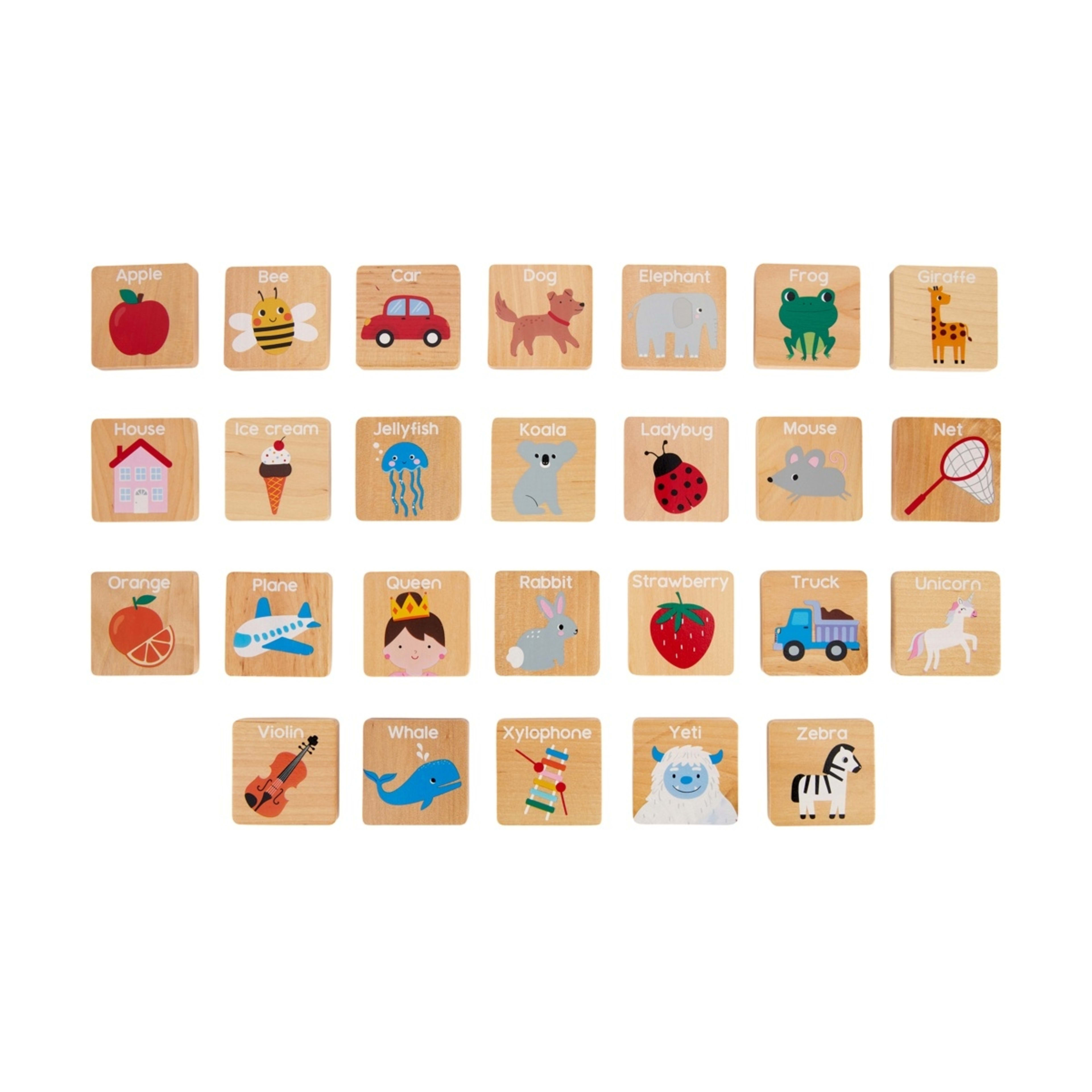 2 26 Piece Wooden A-Z Tiles Playset, 2 of 8