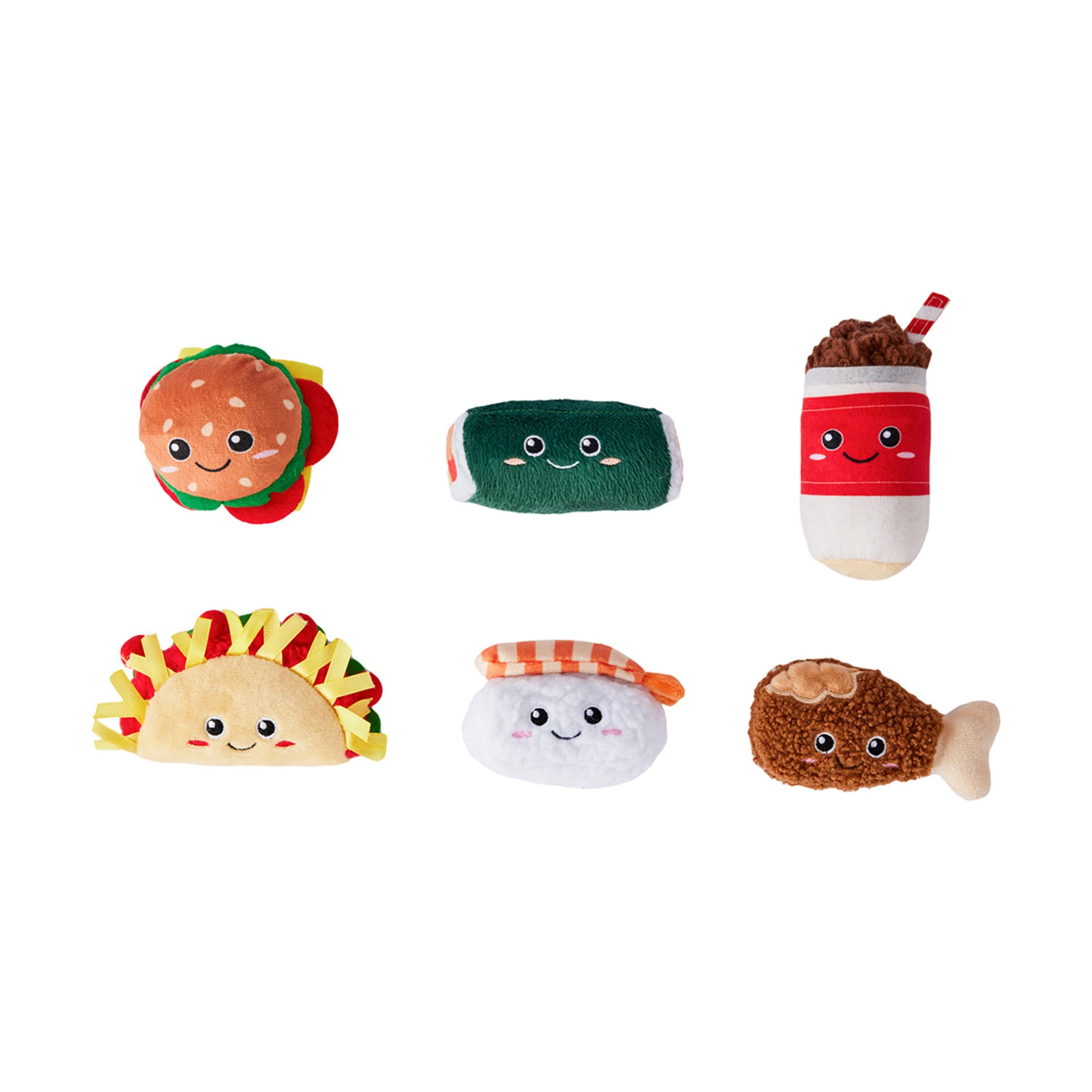 Cat Toy Plush Food 6 Pack Kmart