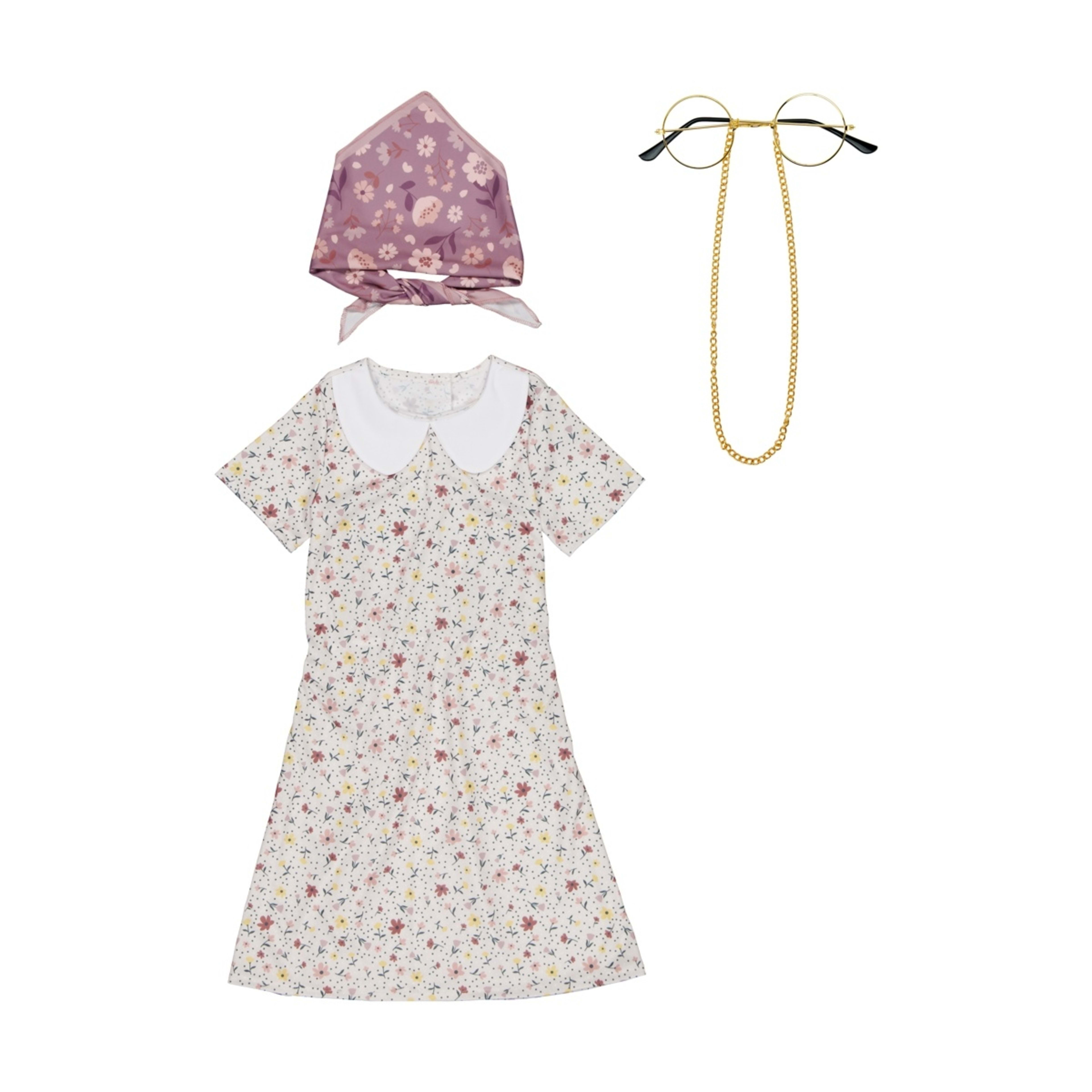 1 3 Piece Old Lady Costume - Ages 4-6
