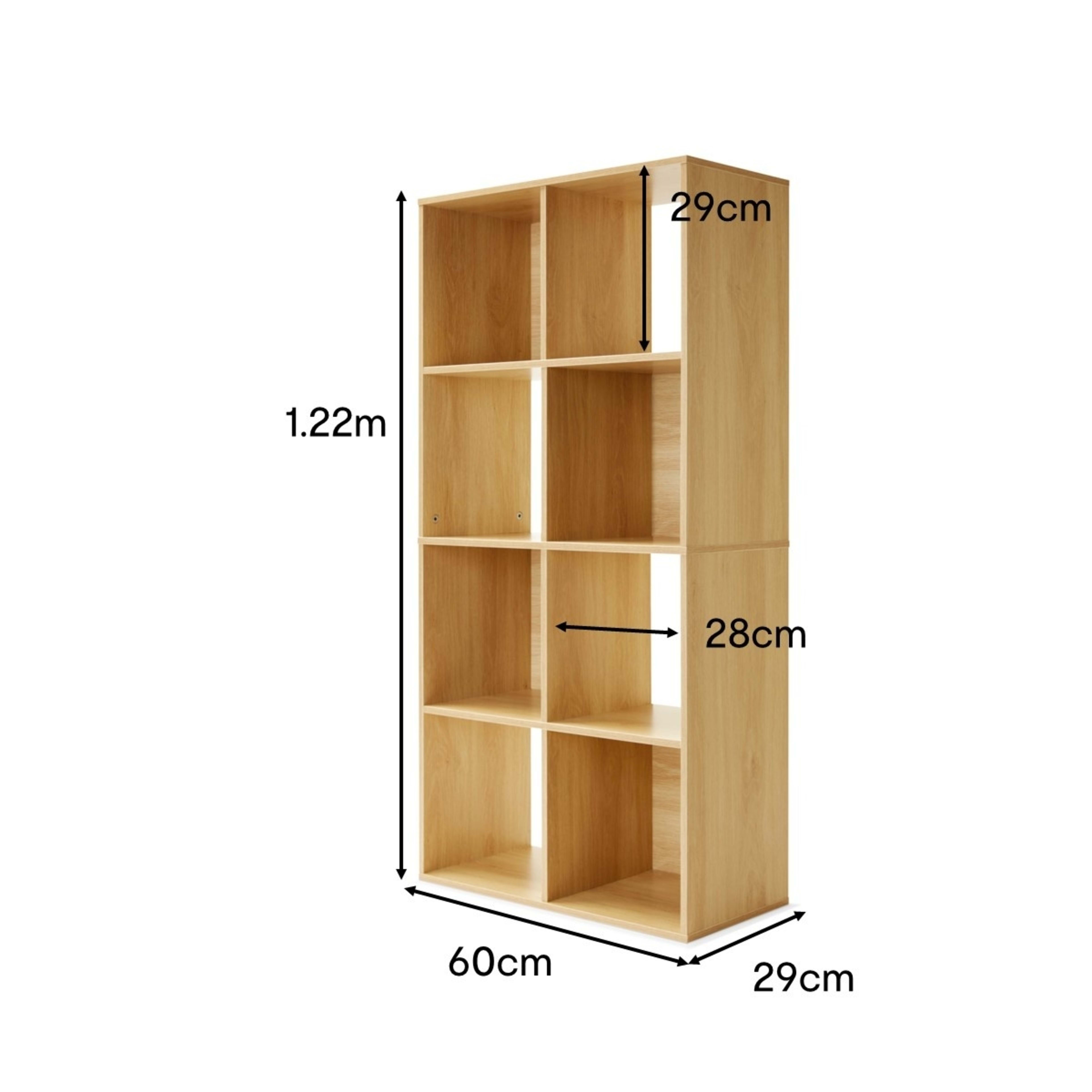 3 8 Cube Display Storage Unit - Oak, 3 of 6