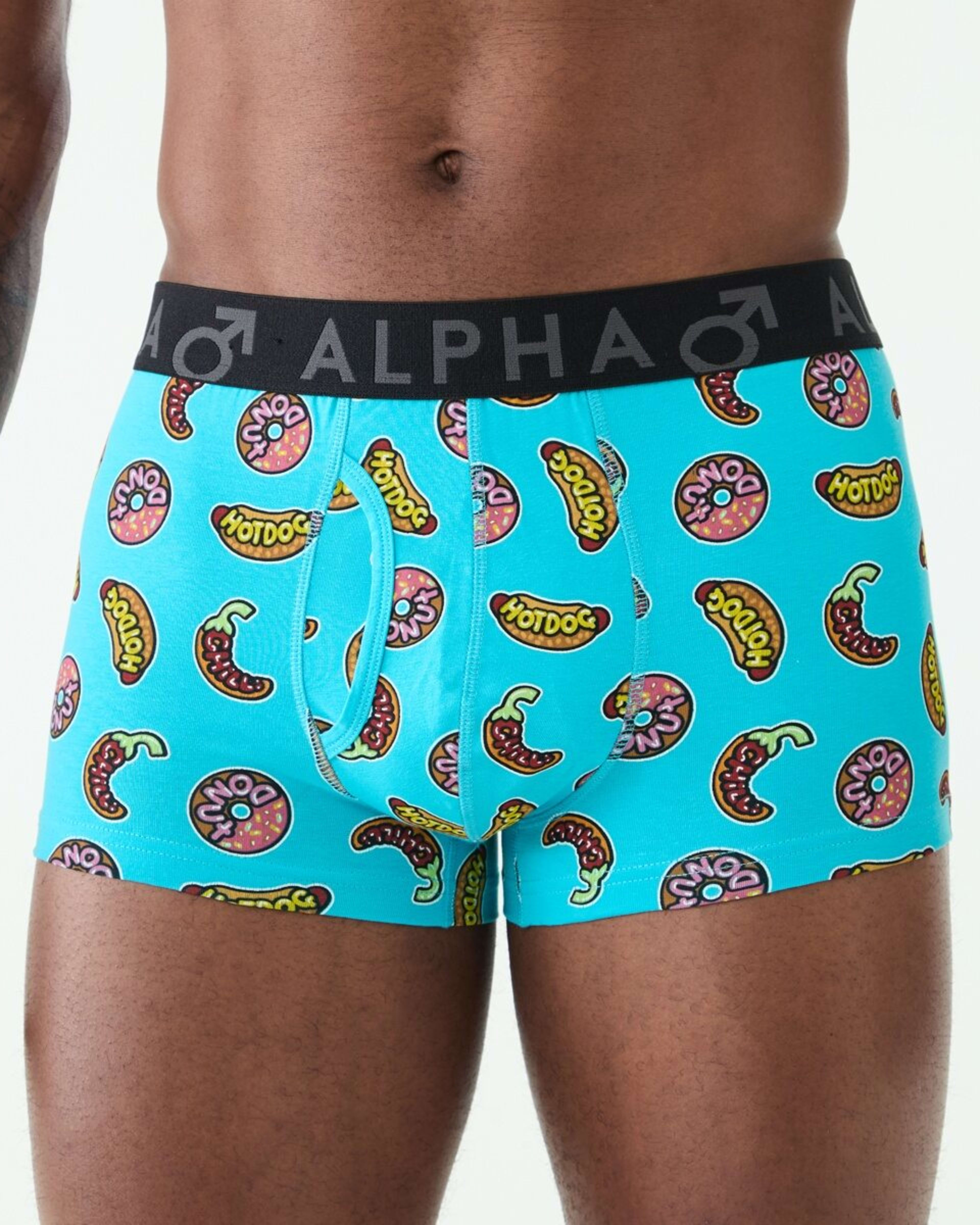 2 3 Pack Fly Front Print Trunks Wordy Food, 2 of 8