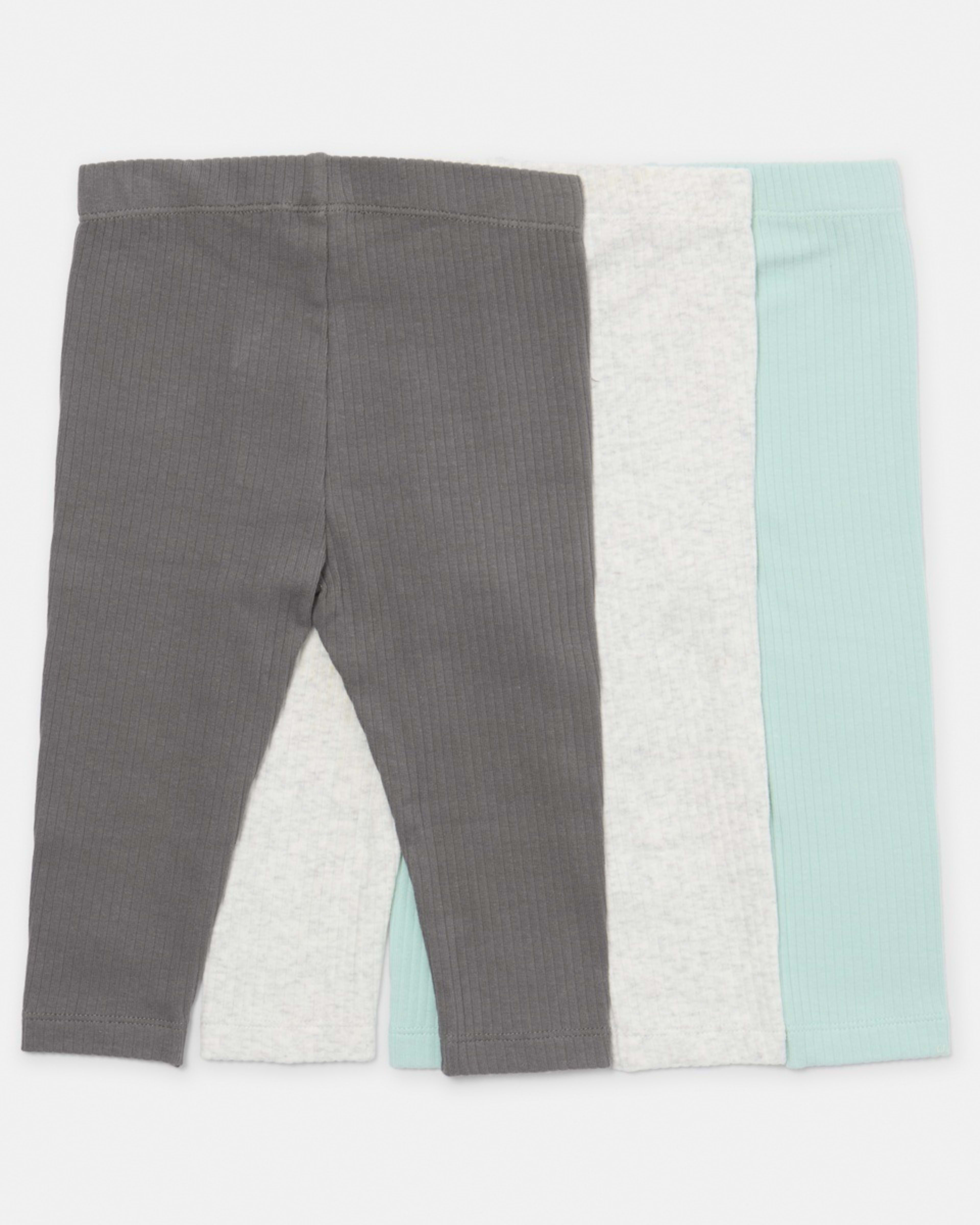2 3 Pack Rib Leggings Green 3pk, 2 of 8