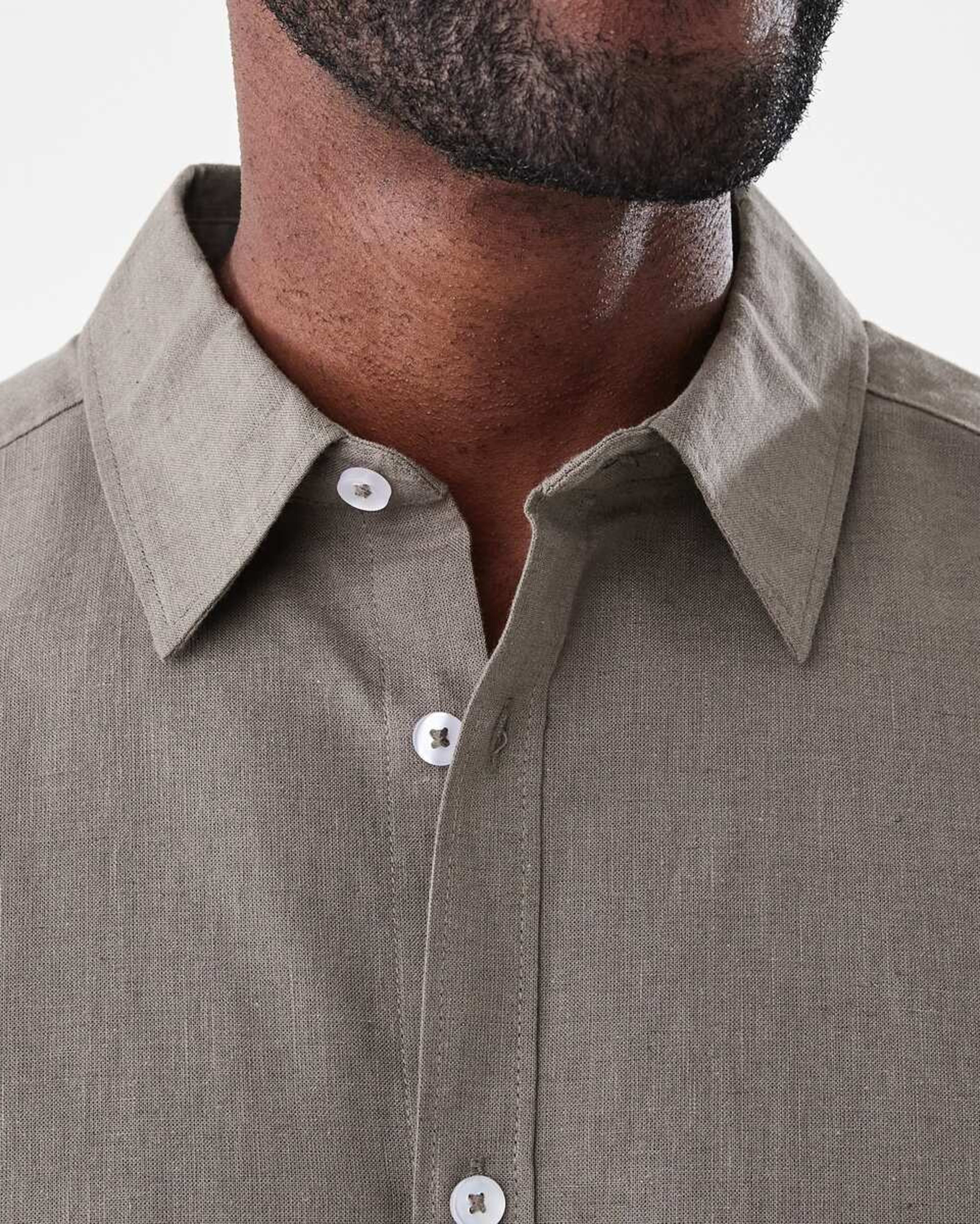 5 Short Sleeve Cotton Linen Shirt EAGLE BROWN, 5 of 5