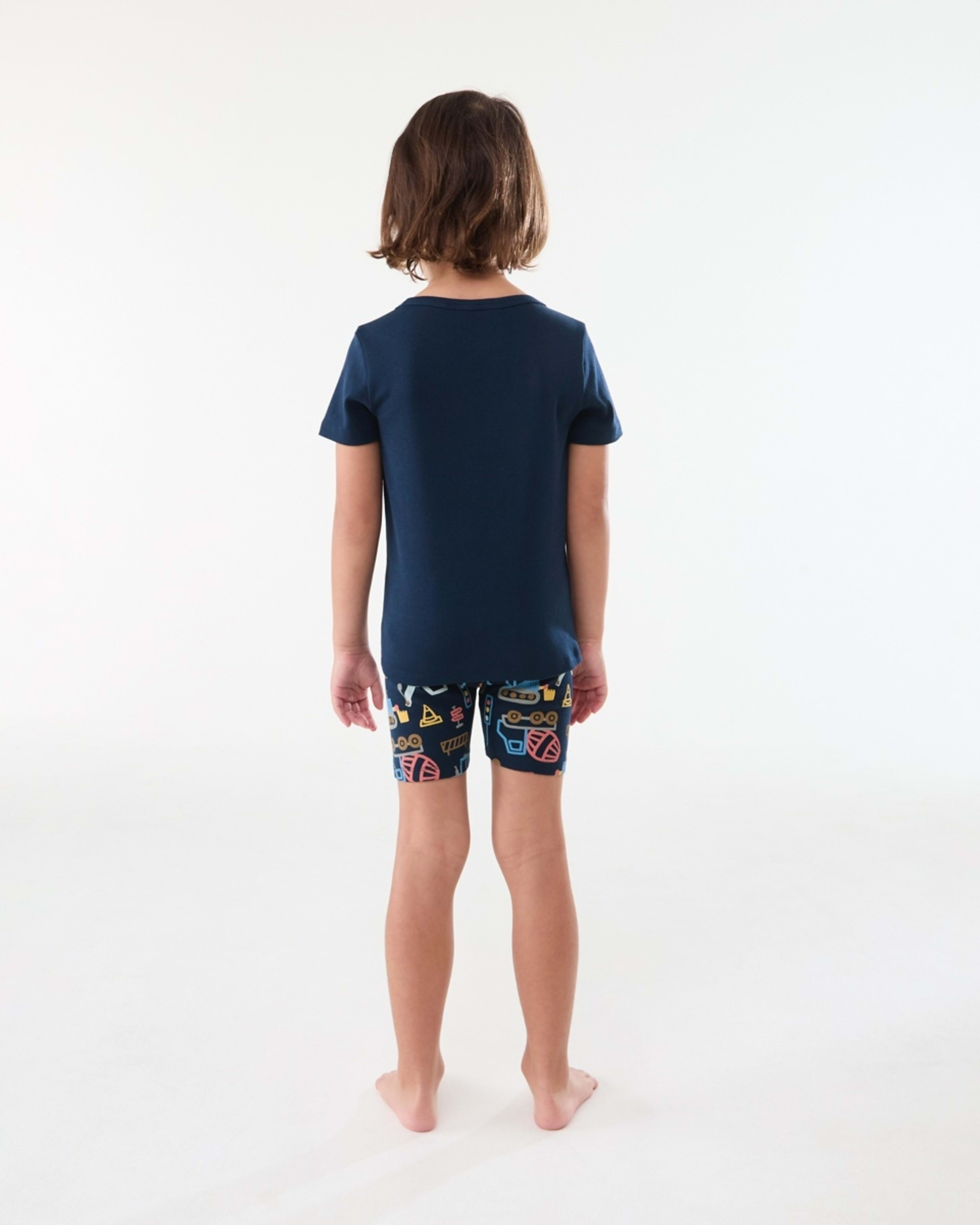 2 Short Sleeve Skinny Rib Pyjama Set NAVY CONSTRUCTION, 2 of 7