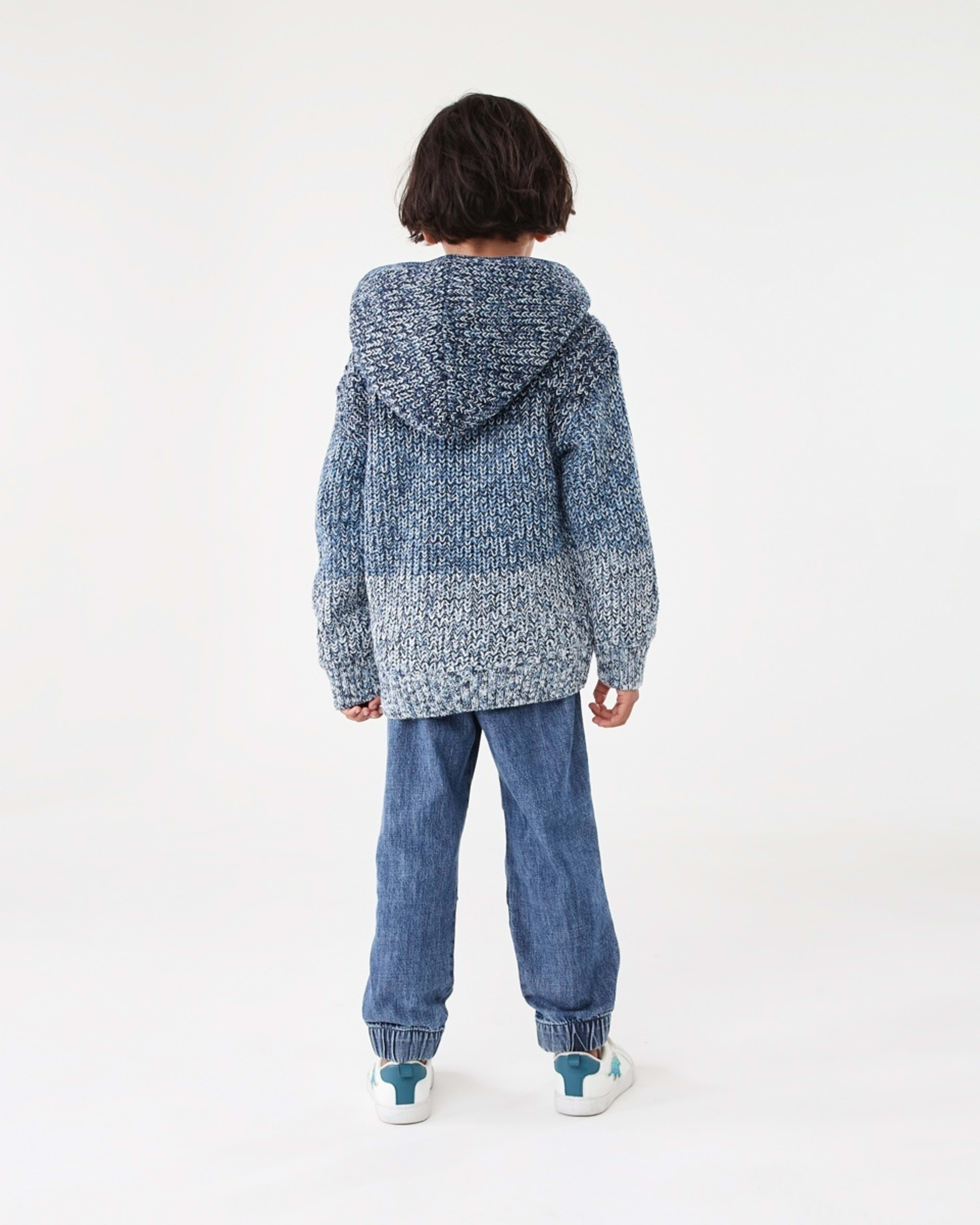 7 Sherpa Knit Hoodie Nvy Twist, 7 of 9