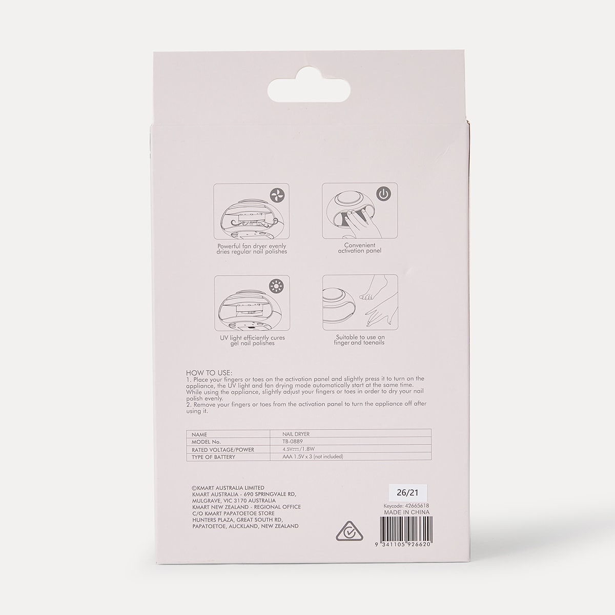 OXX Cosmetics Nail Dryer Kmart