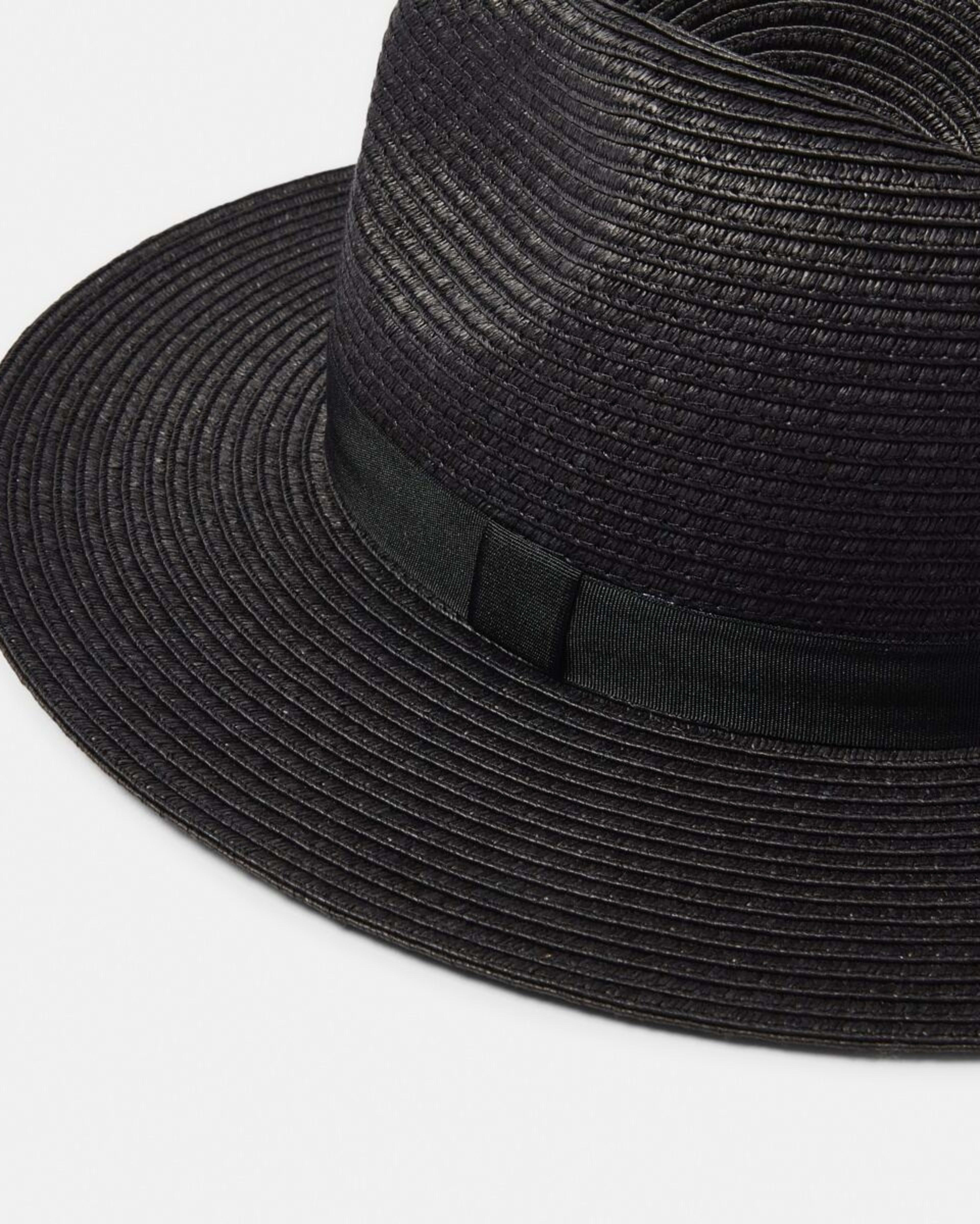 2 Metal Trim Fedora Hat BLACK, 2 of 2