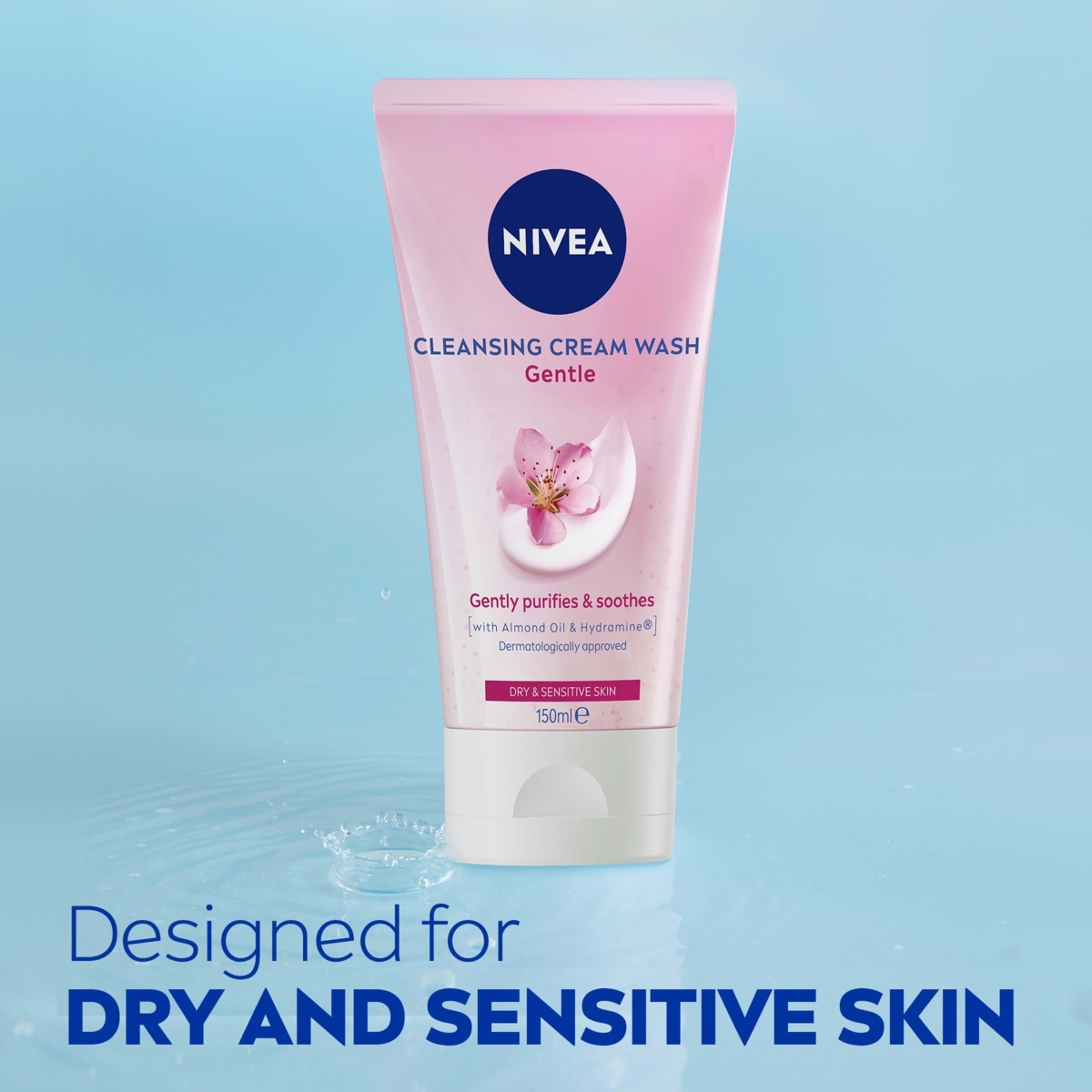 3 Nivea Gentle Cleansing Cream Wash 150ml - Almond Oil and Hydramine, 3 of 7