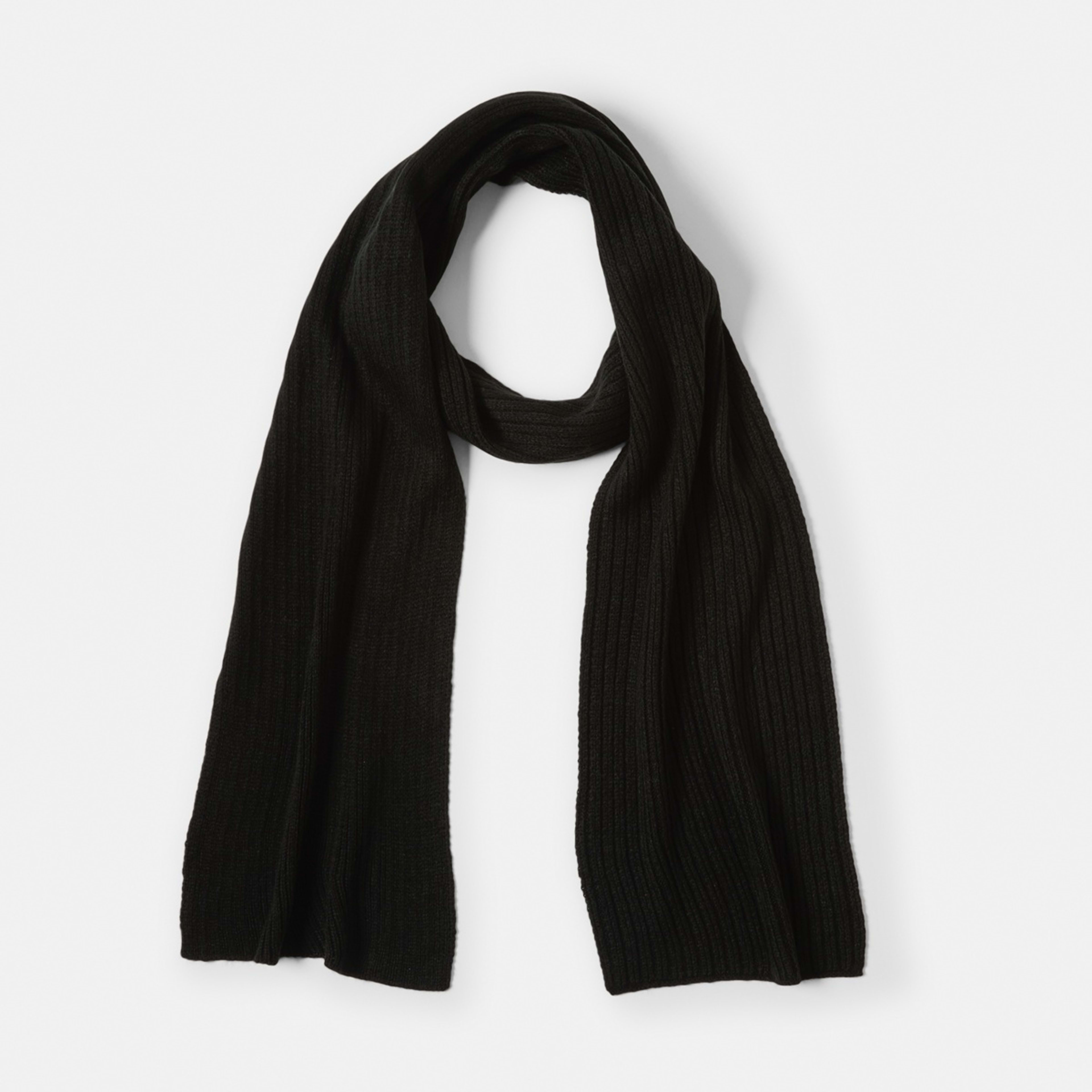 1 Rib Scarf Black, 1 of 3