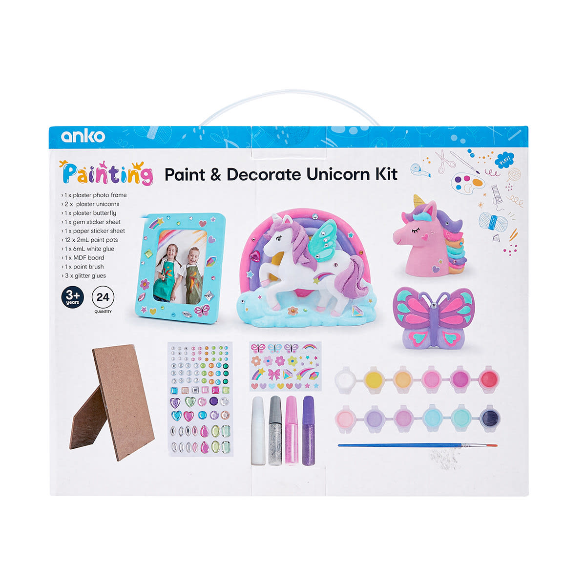 24 Piece Paint Decorate Unicorn Kit Kmart   633900ab 053f 4e4f Af37 E92b36922207 