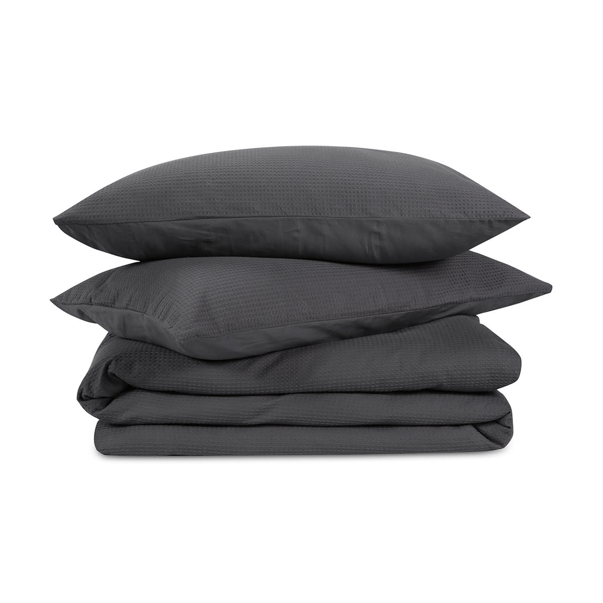 Waffle Cotton Quilt Cover Set King Bed, Charcoal Kmart