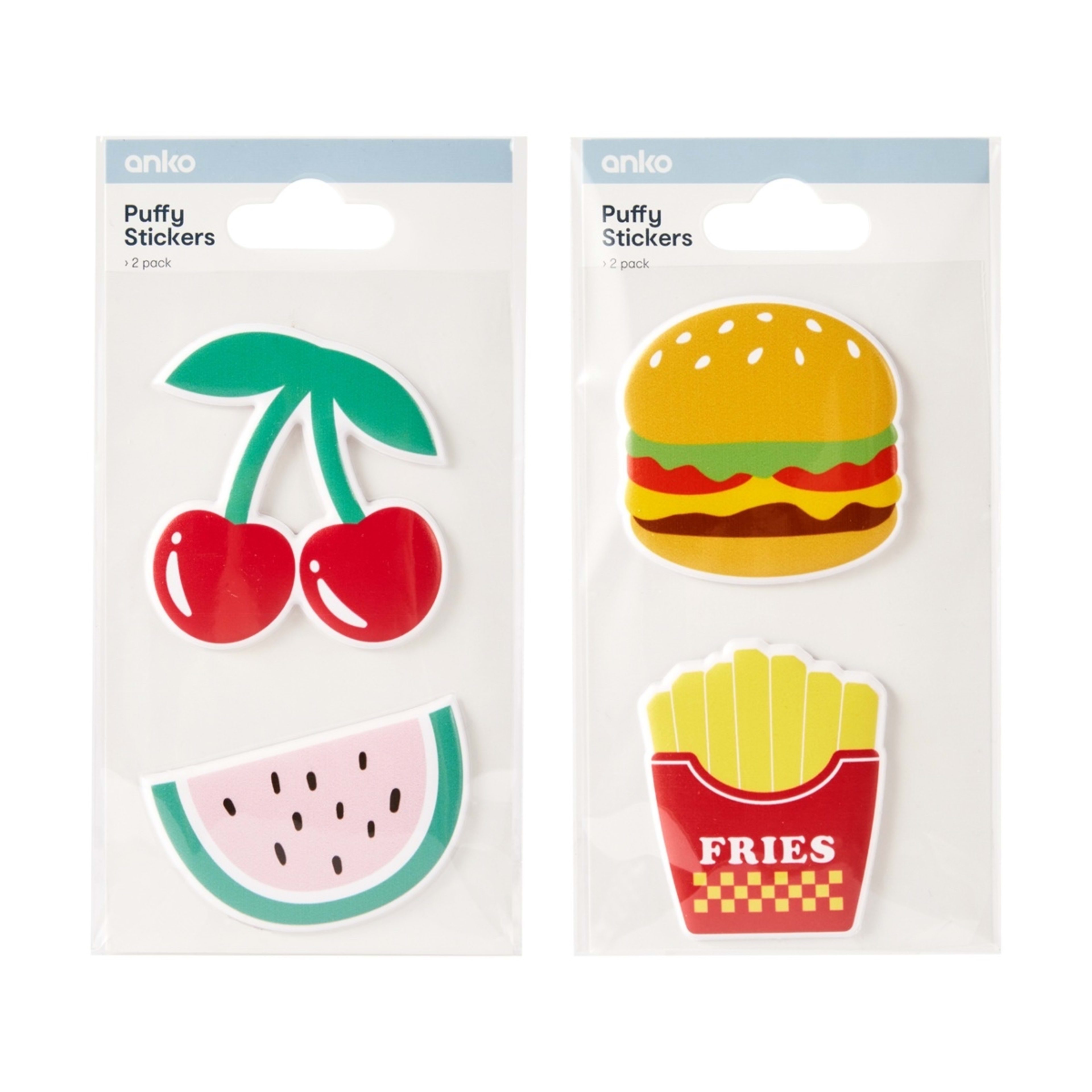 1 2 Pack Puffy Stickers - Assorted
