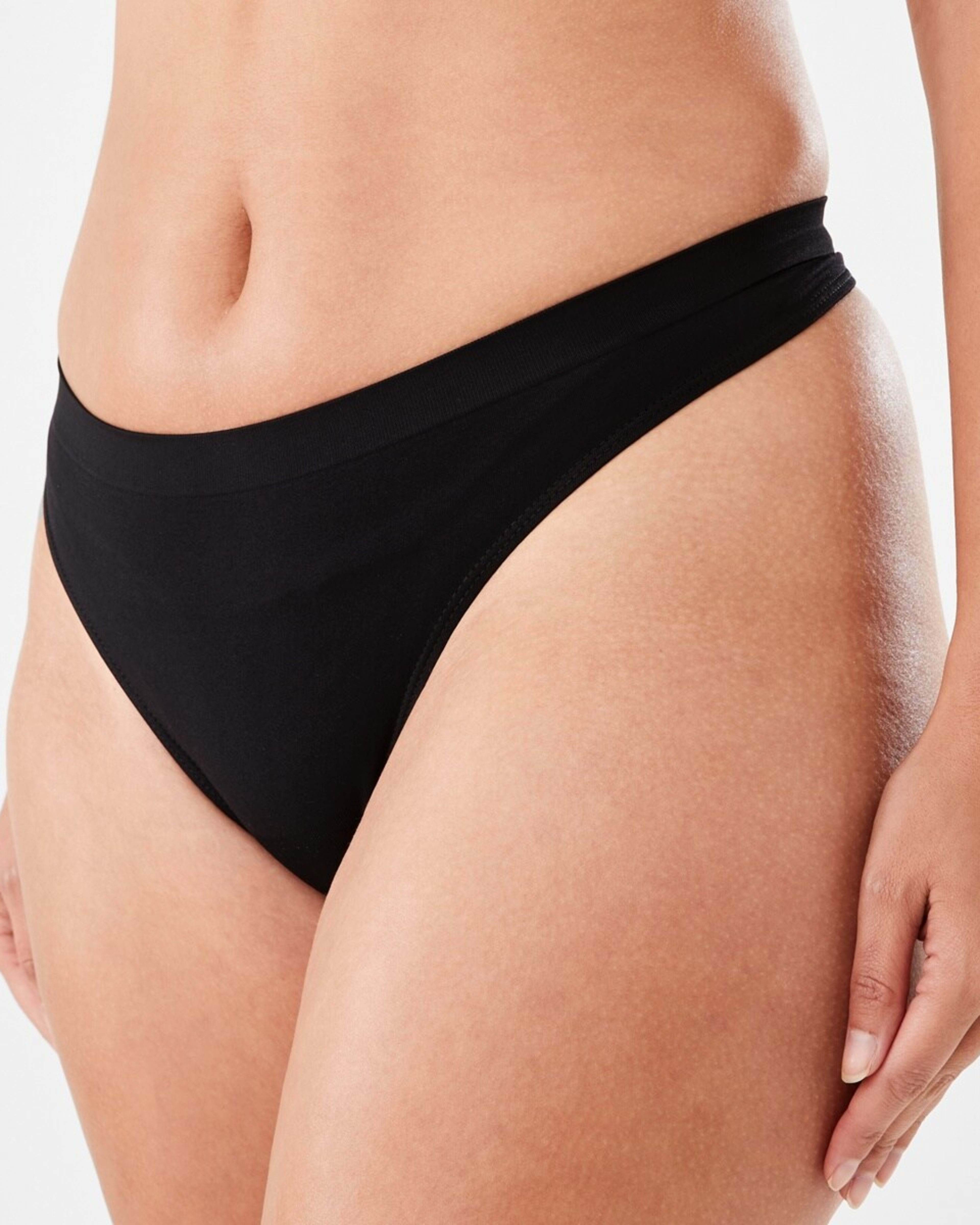 2 Ultra Smooth Seamfree G-String Briefs BLACK, 2 of 6