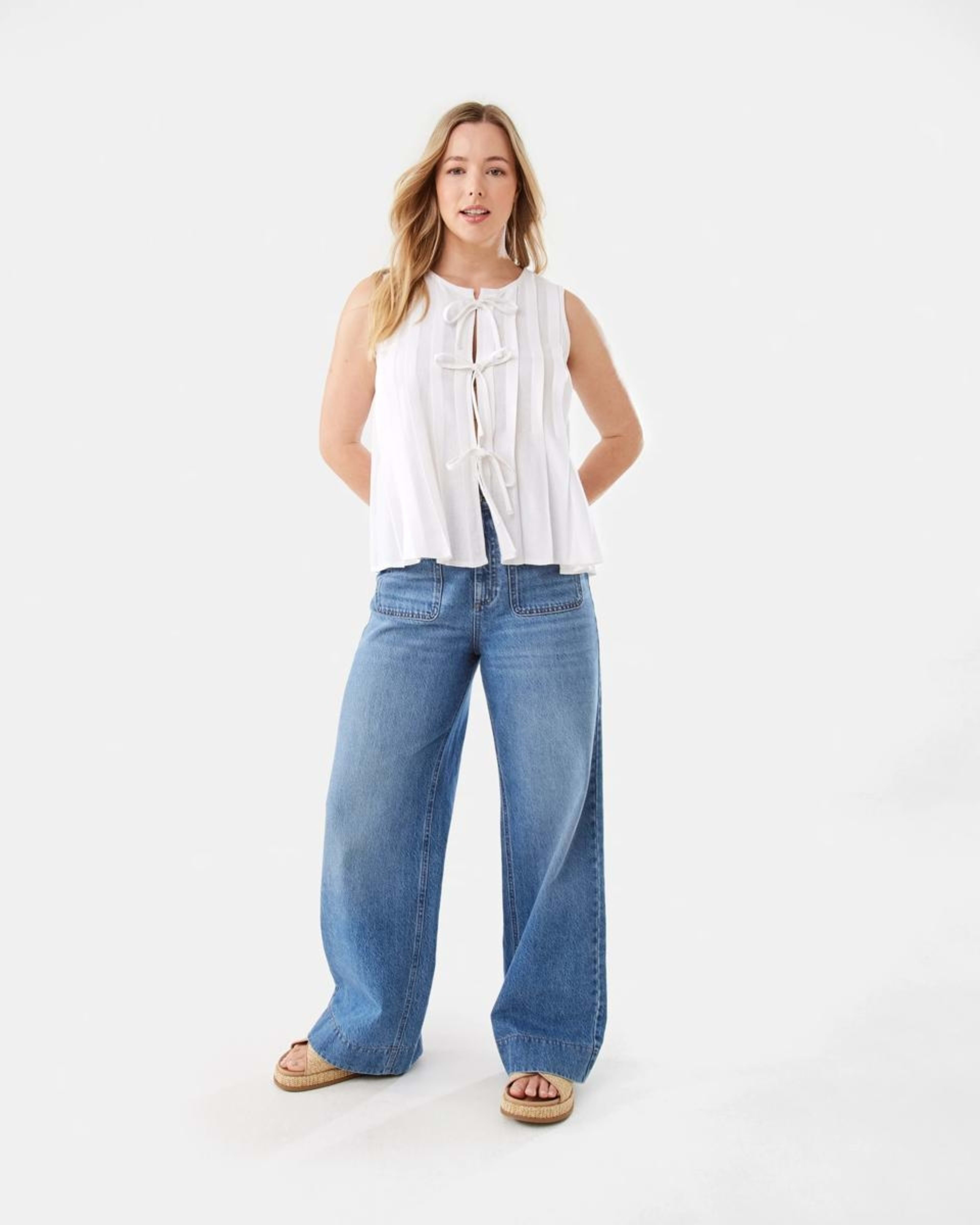 3 Wide Leg Pocket Jeans MID WASH, 3 of 11