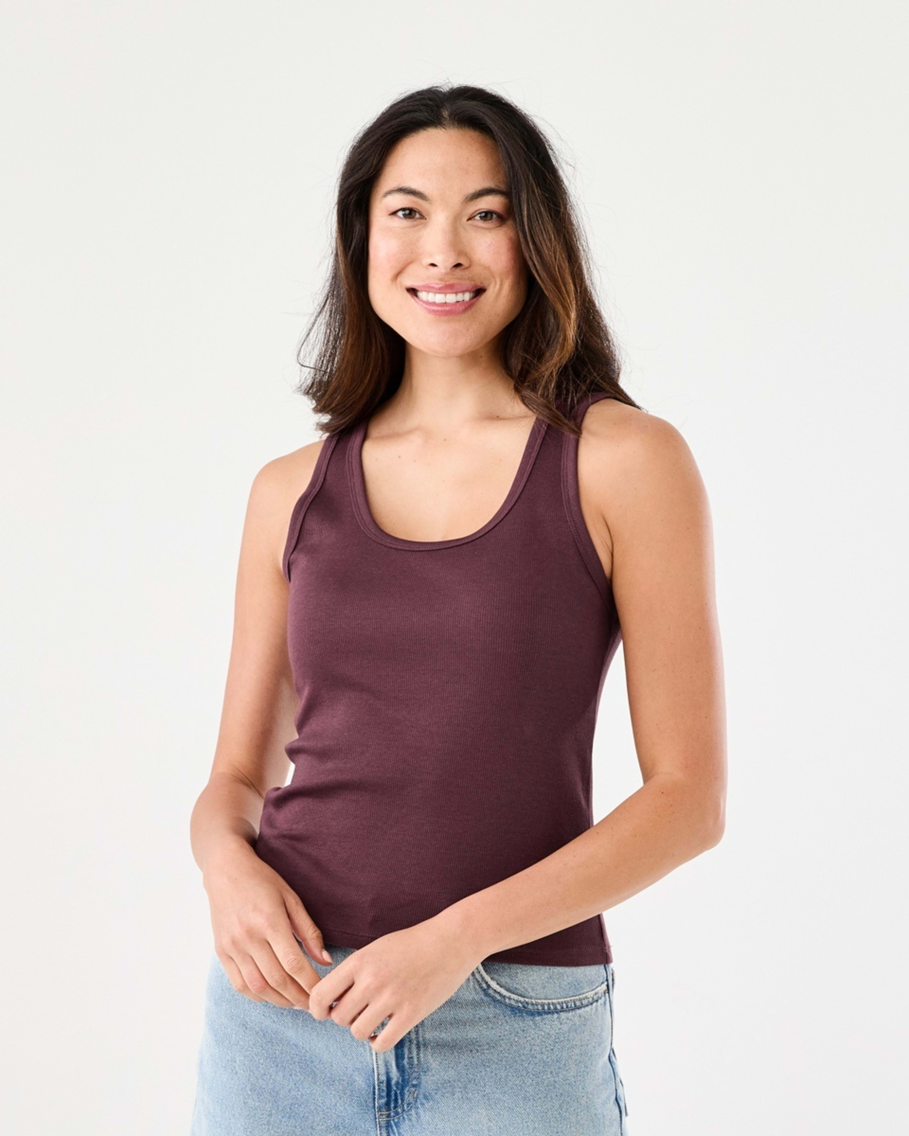 1 Sleeveless Rib Tank WARM MULBERRY, 1 of 5