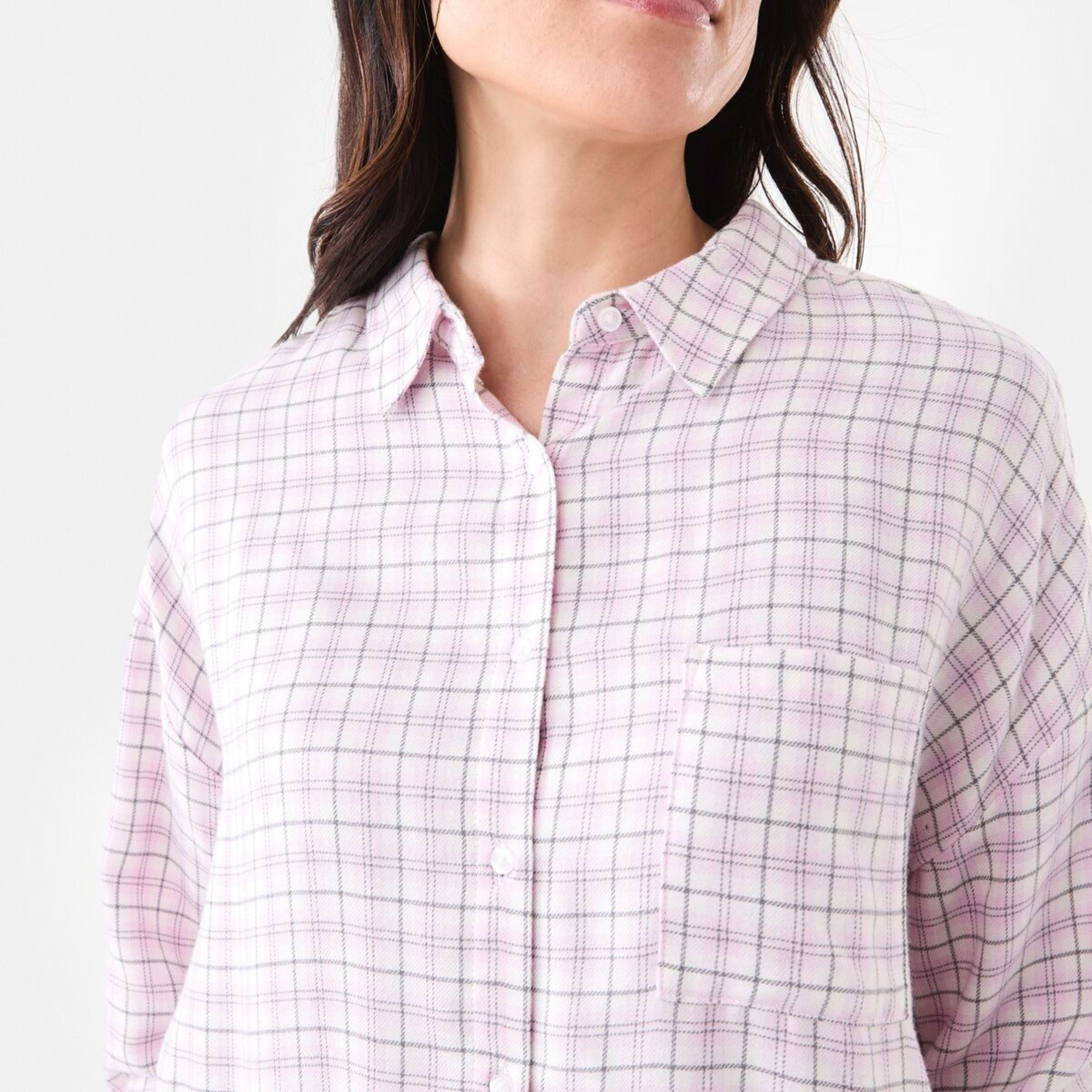 5 Relaxed Boyfriend Flannel Pyjama Set Pnk Wt Chk, 5 of 7