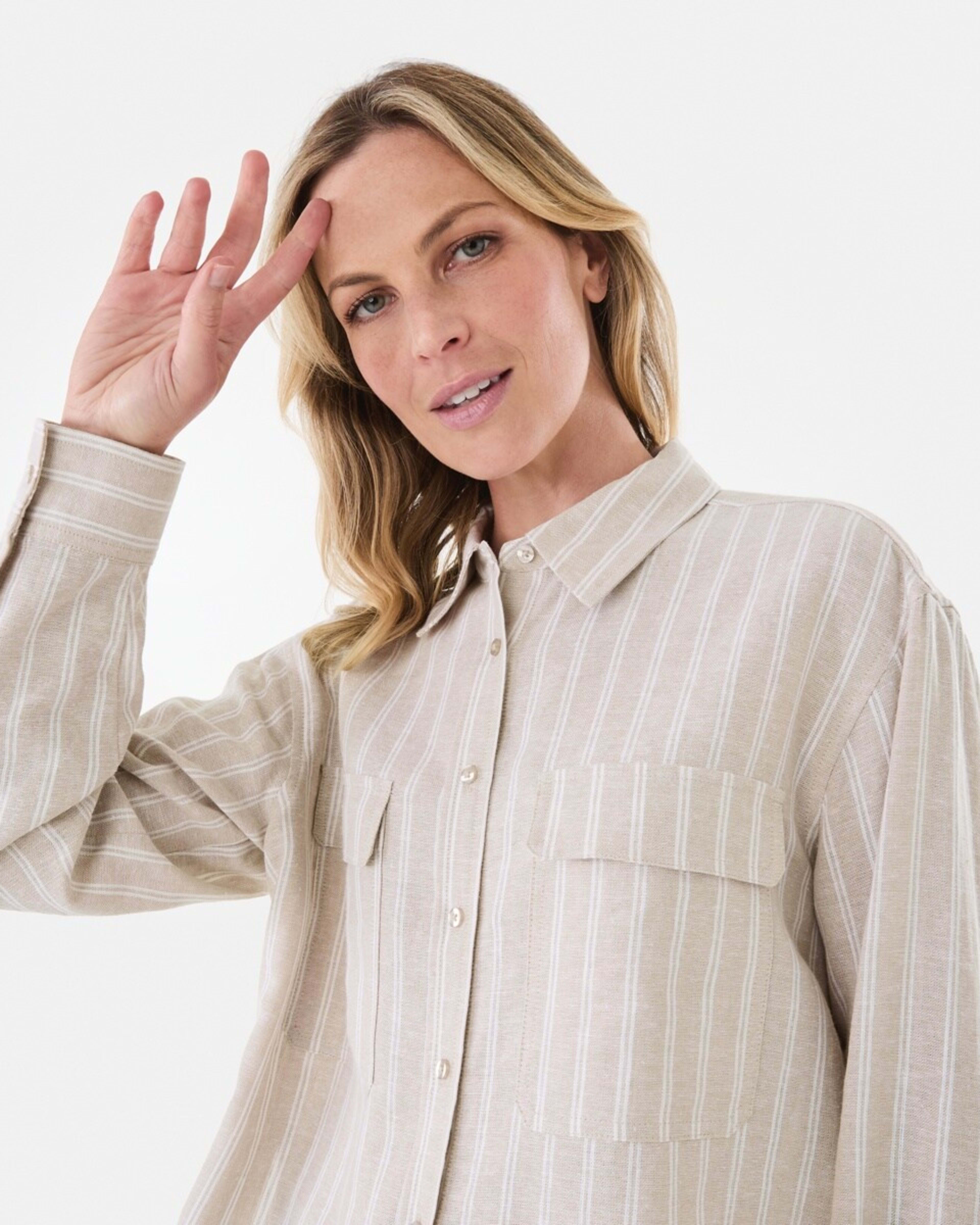4 Long Sleeve Utility Shirt Gia Stripe, 4 of 6