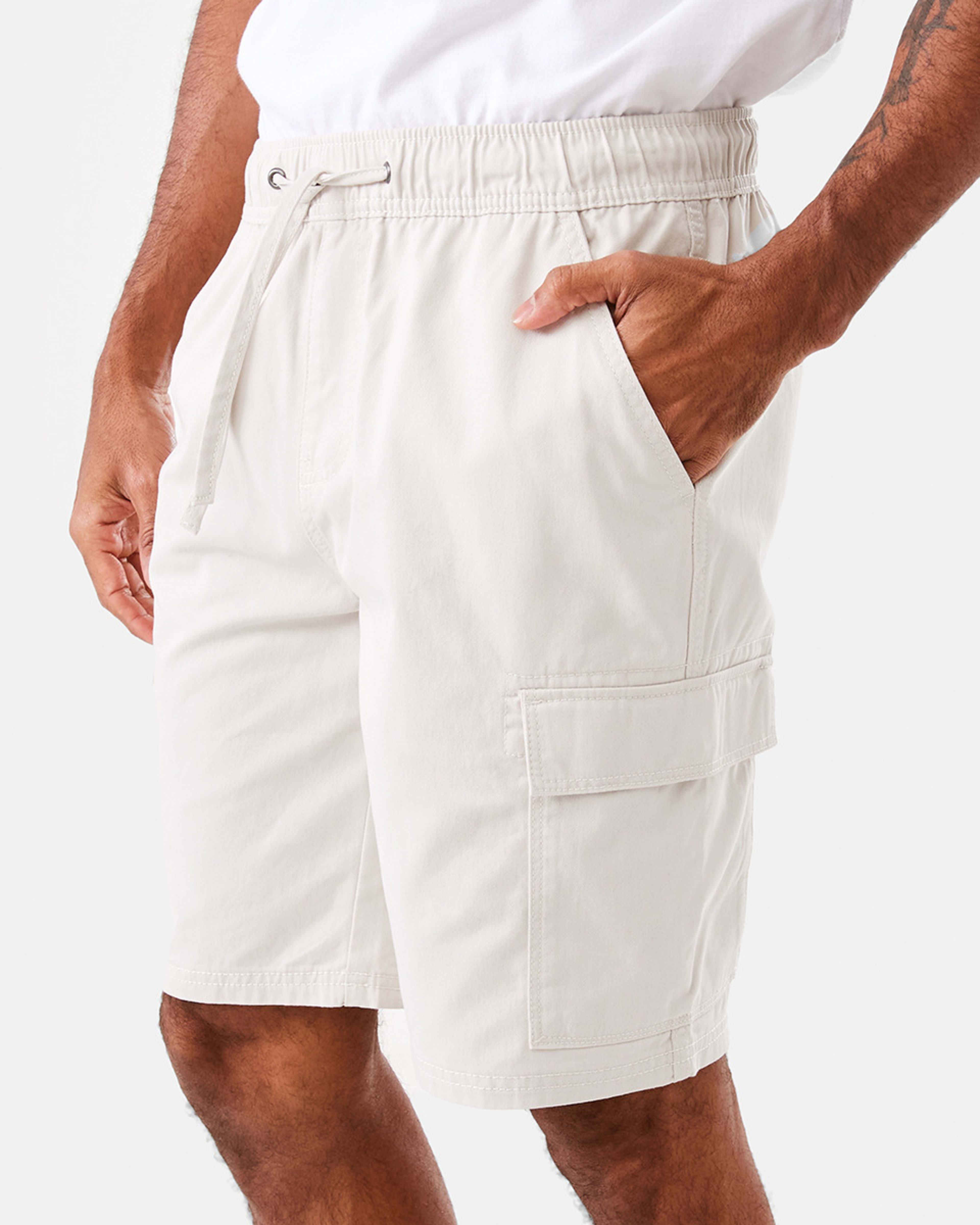 2 Elastic Waist Cargo Shorts Bge Ltsand, 2 of 7