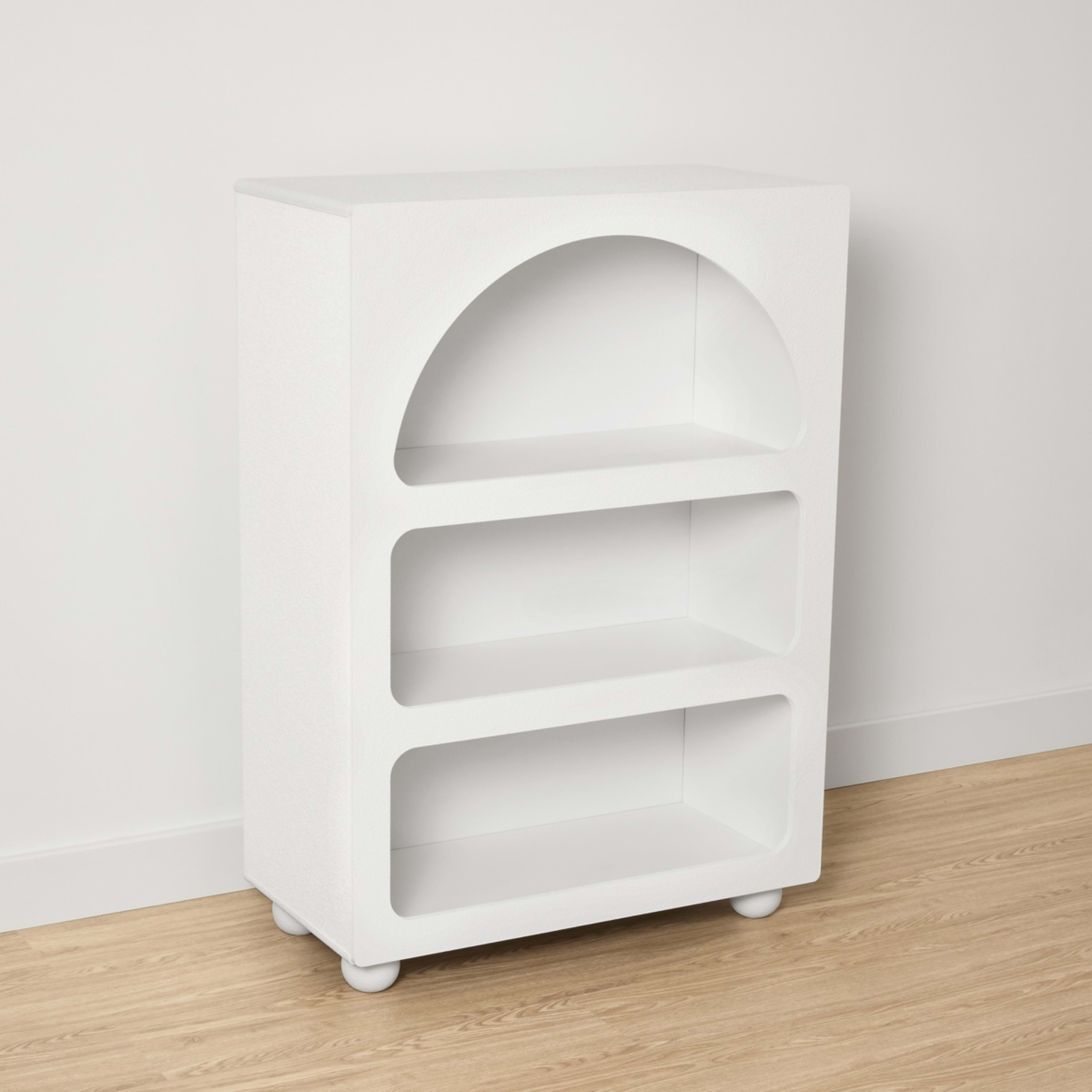 5 Textured Arched Bookcase - White, 5 of 10