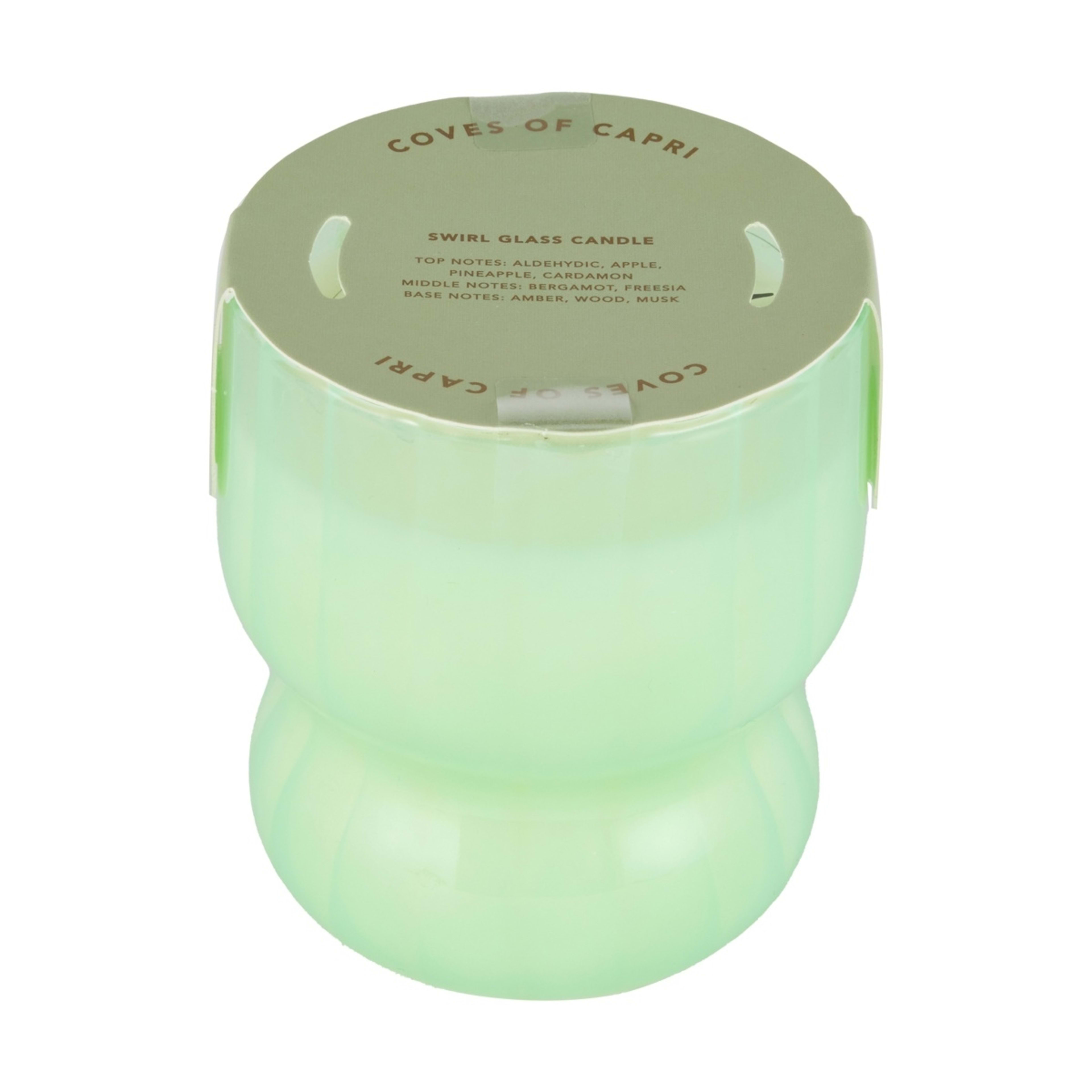 6 Coves of Capri Swirl Glass Candle - Green, 6 of 9