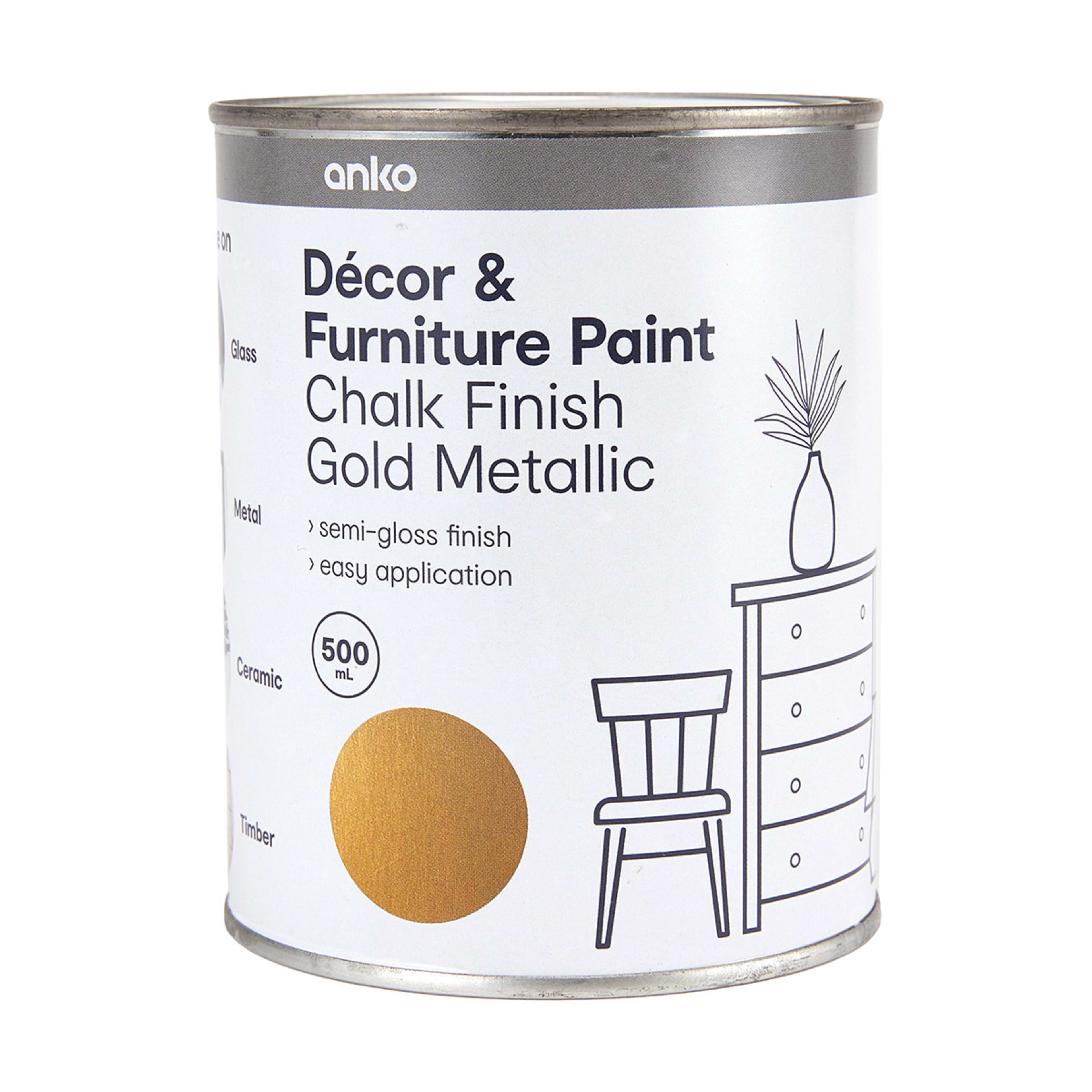 Decor & Furniture Paint Chalk Finish Gold Metallic Kmart
