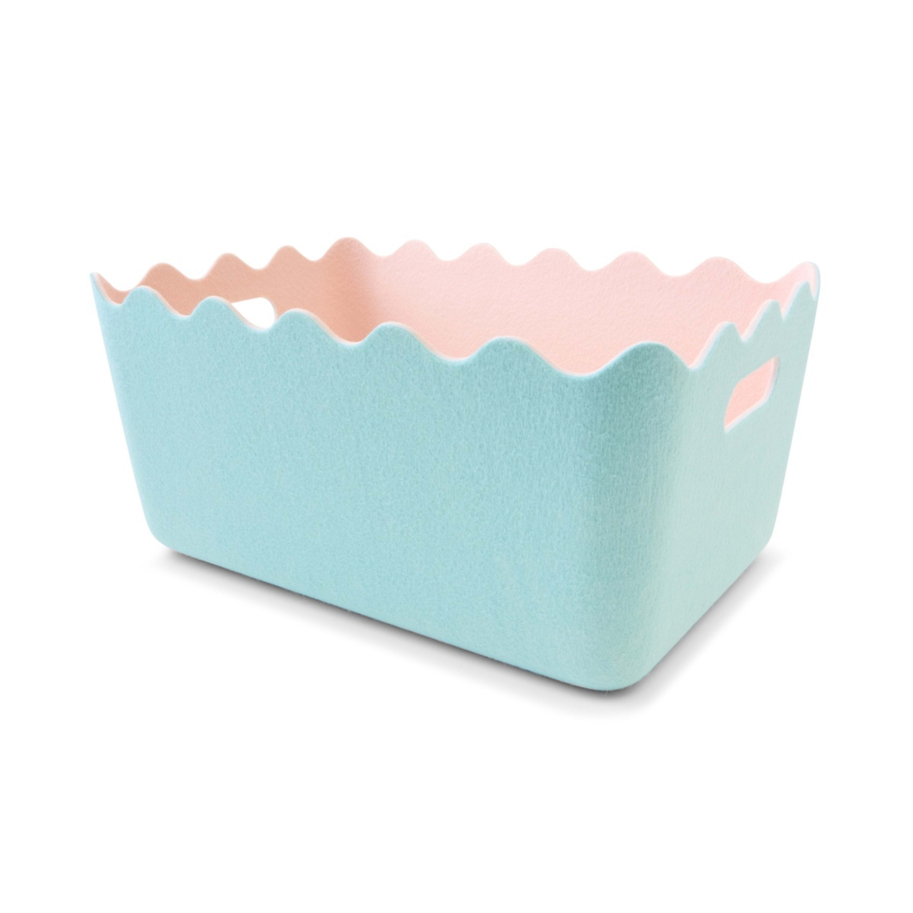1 Two Tone Wave Felt Basket - Blue, 1 of 7