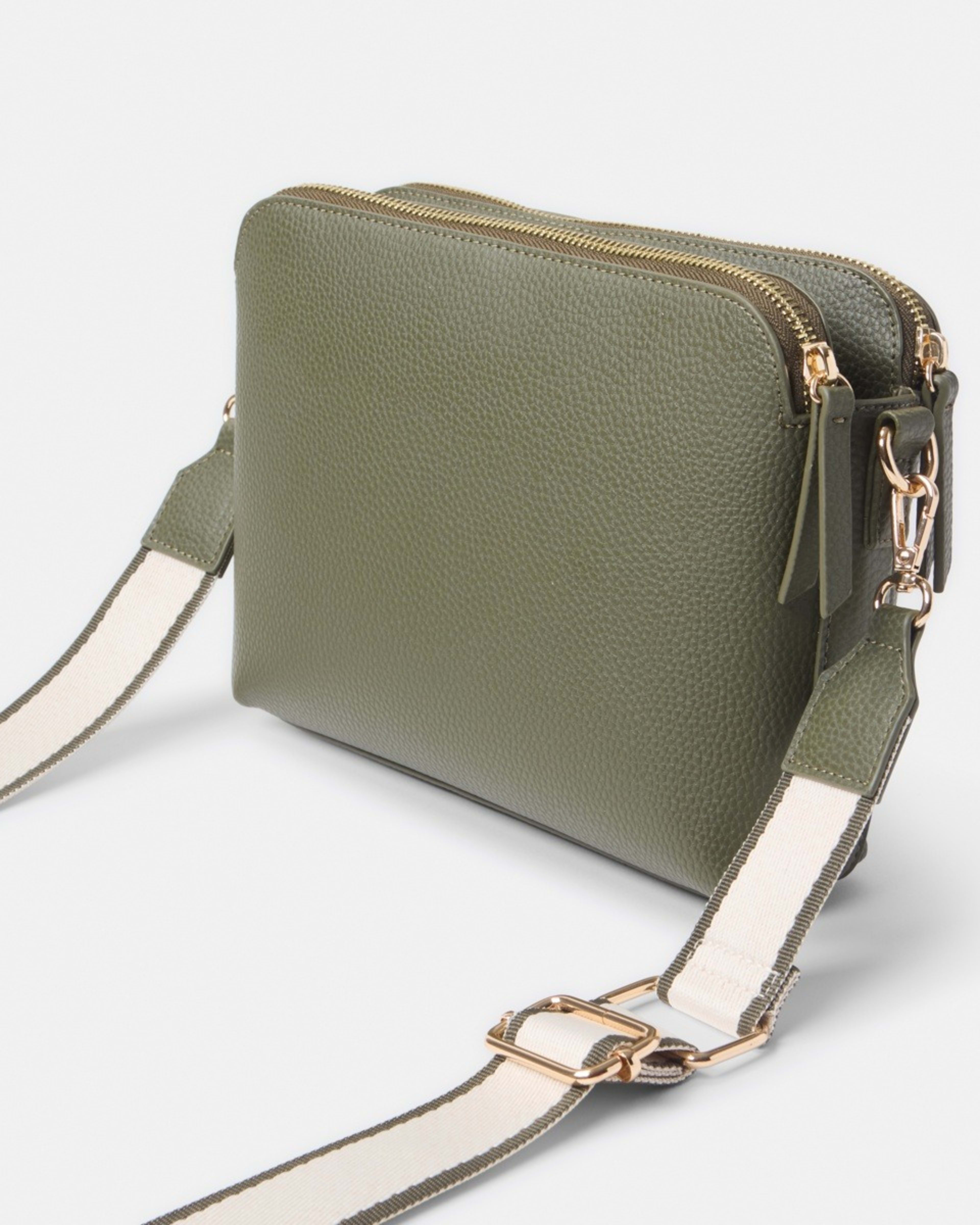 3 Double Pocket Crossbody Bag DEEP MOSS, 3 of 5