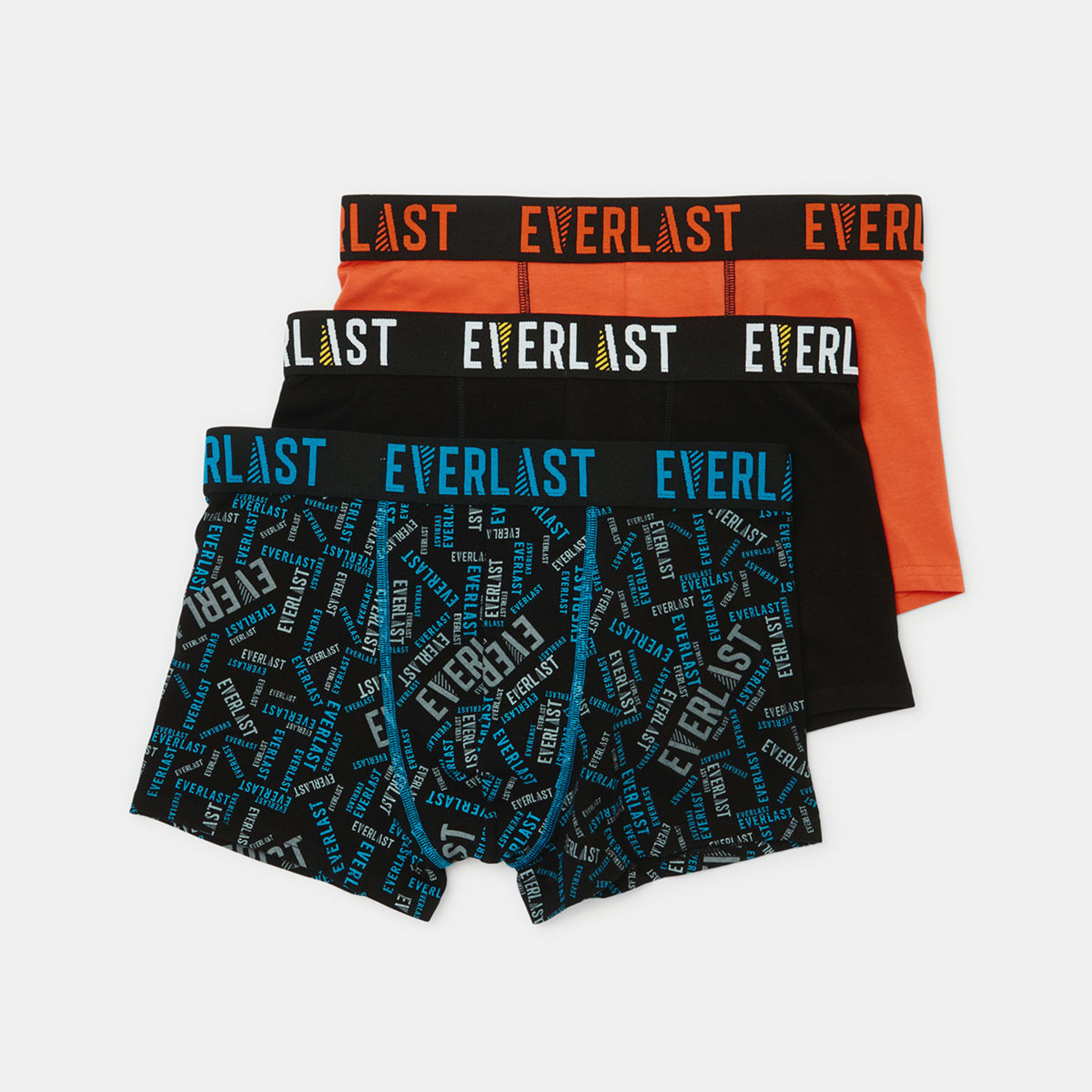 1 3 Pack Everlast Mens Workwear Trunks Everlast, Blue, Orange, 1 of 7