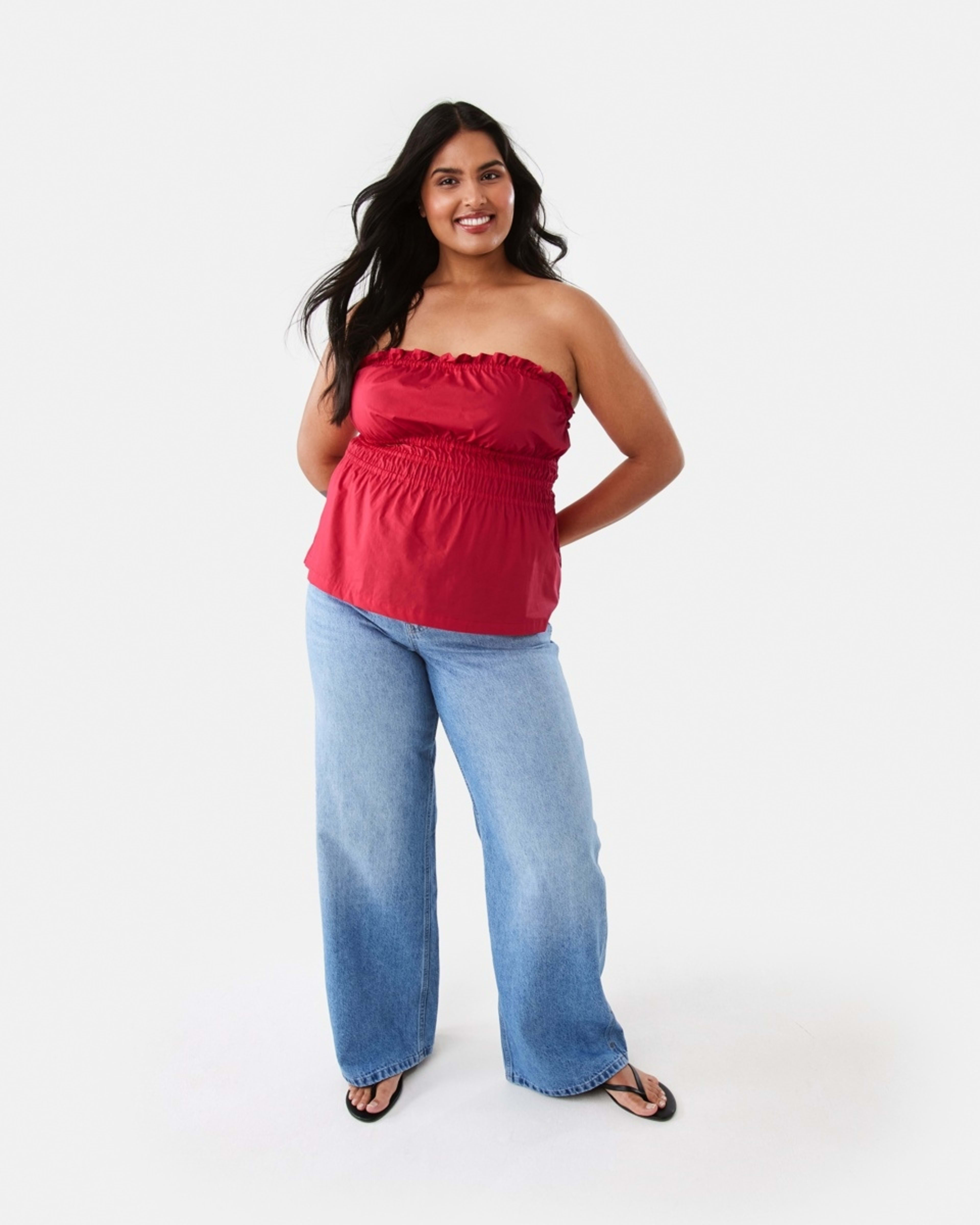 4 Strapless Ruched Top Strawberry, 4 of 8