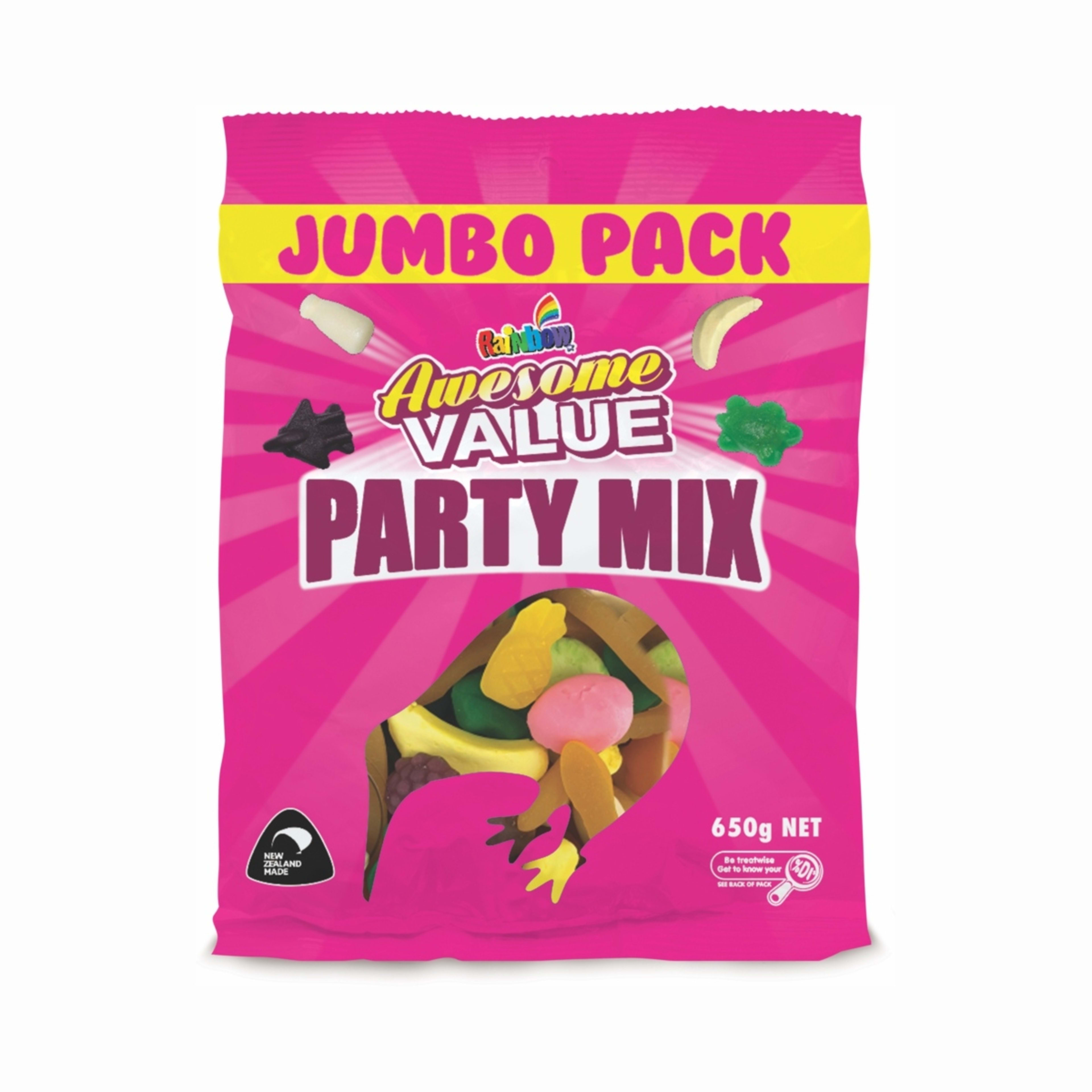 1 Rainbow Awesome Value Party Mix Jumbo Pack 650g