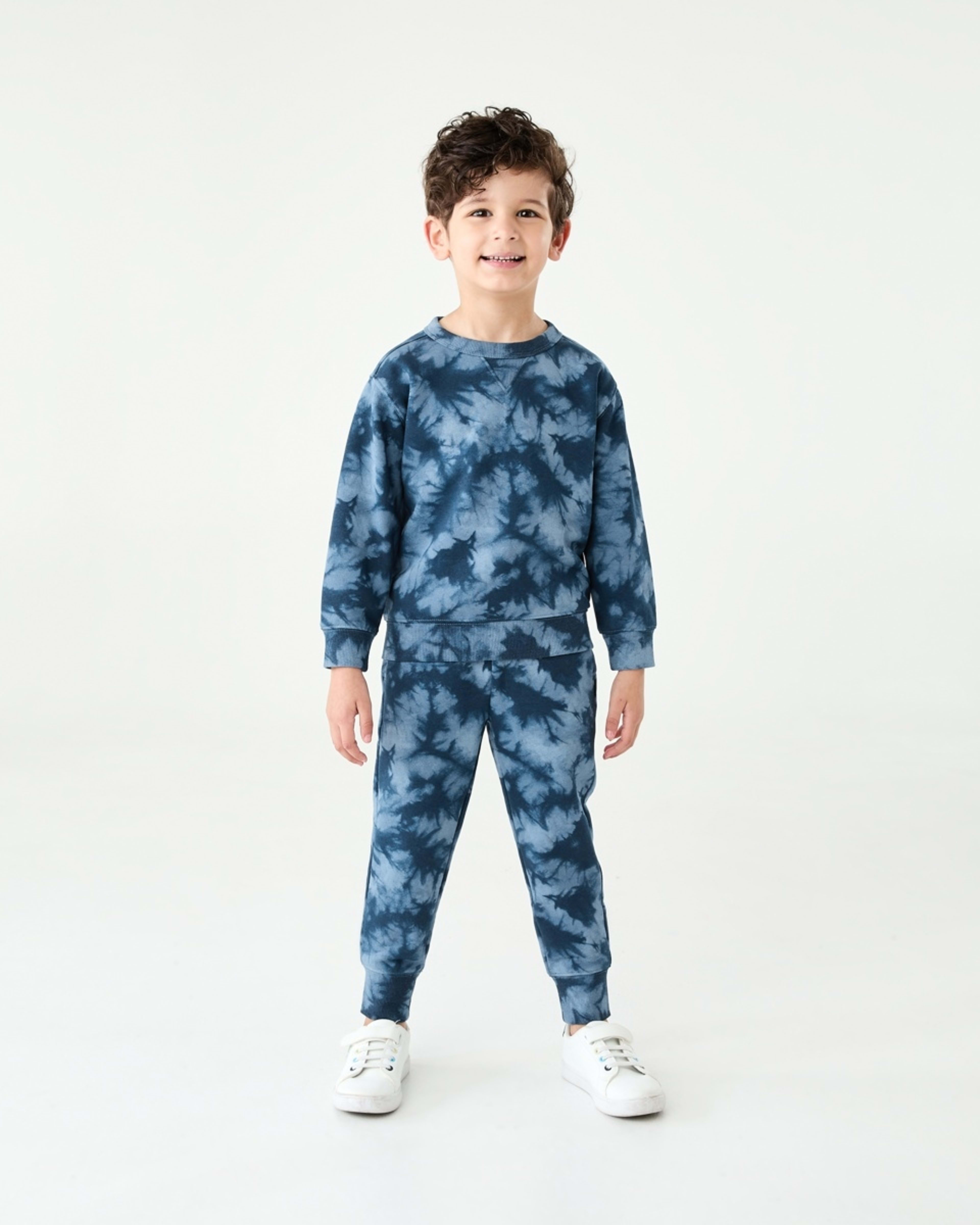 6 All Over Print Crew Neck Sweatshirt Blu Tiedye, 6 of 9