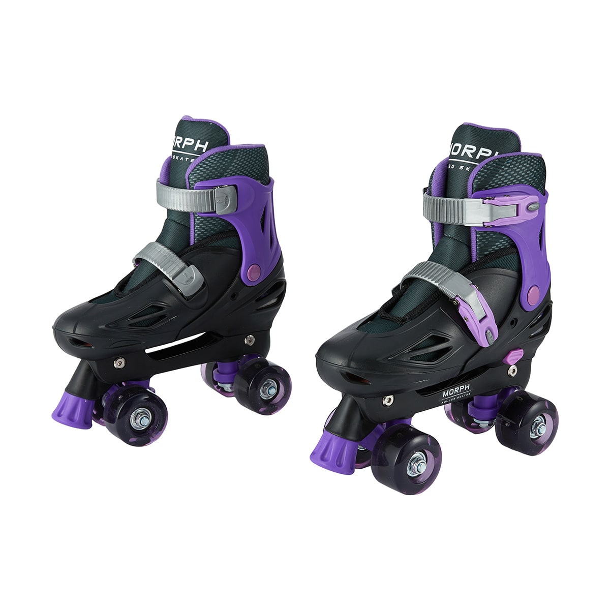 Inline and Roller Combo Skates Black and Purple, Size 3 to 6 Kmart