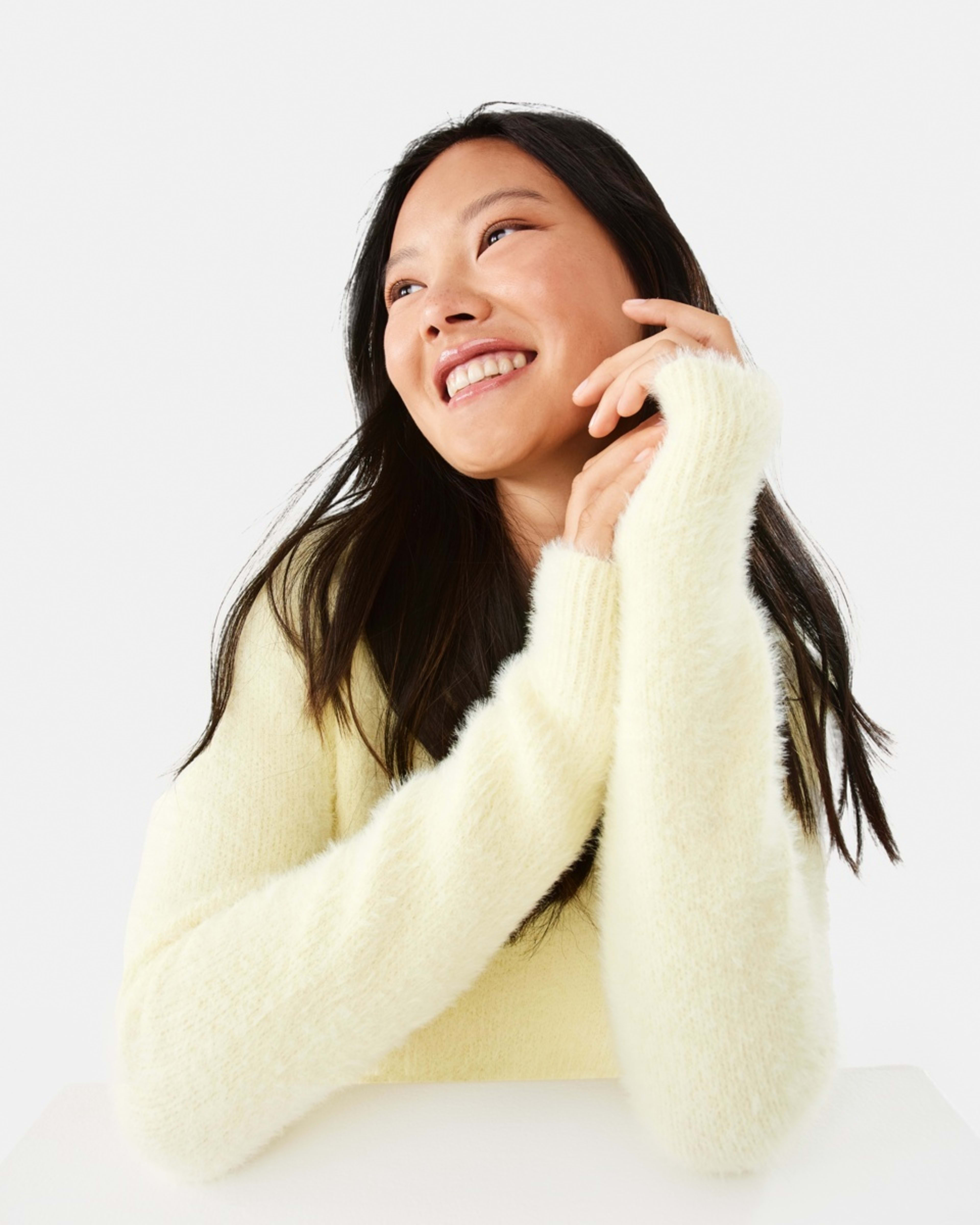 10 Eyelash V-Neck Jumper Glow Yellw, 10 of 10