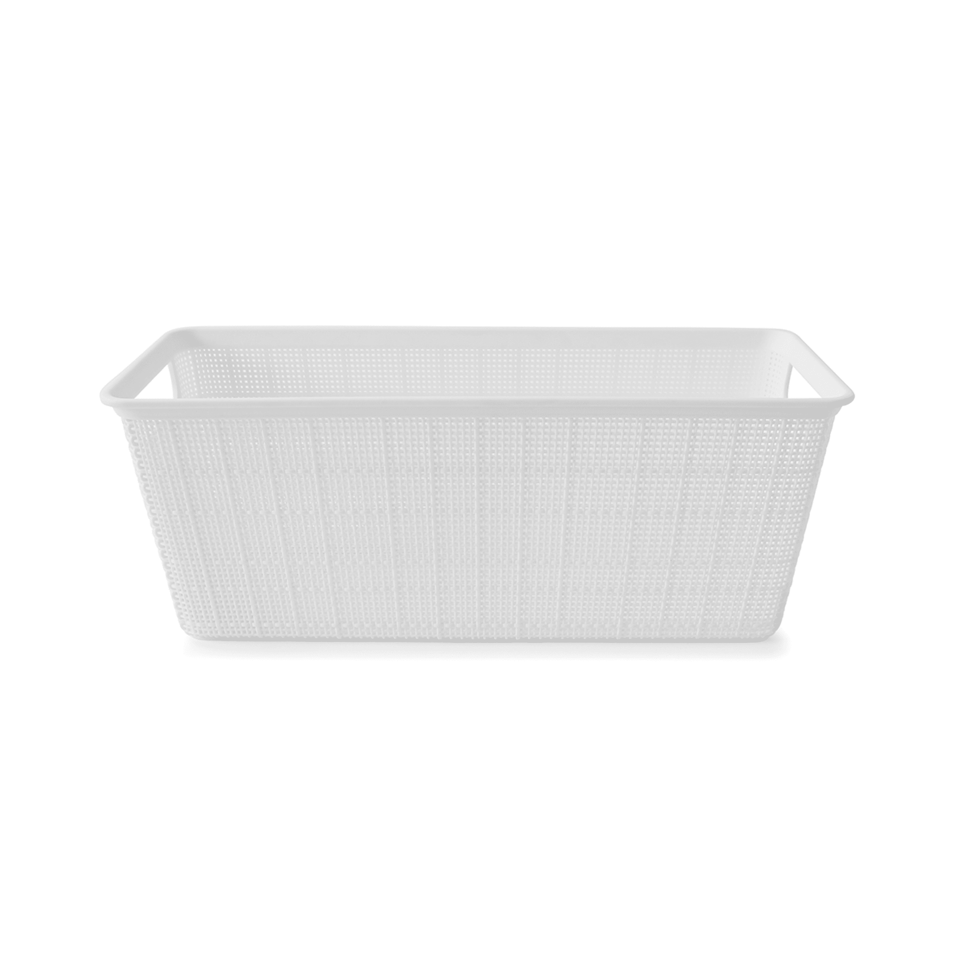 4.5L Linen Weave Rectangle Basket - White - Kmart NZ