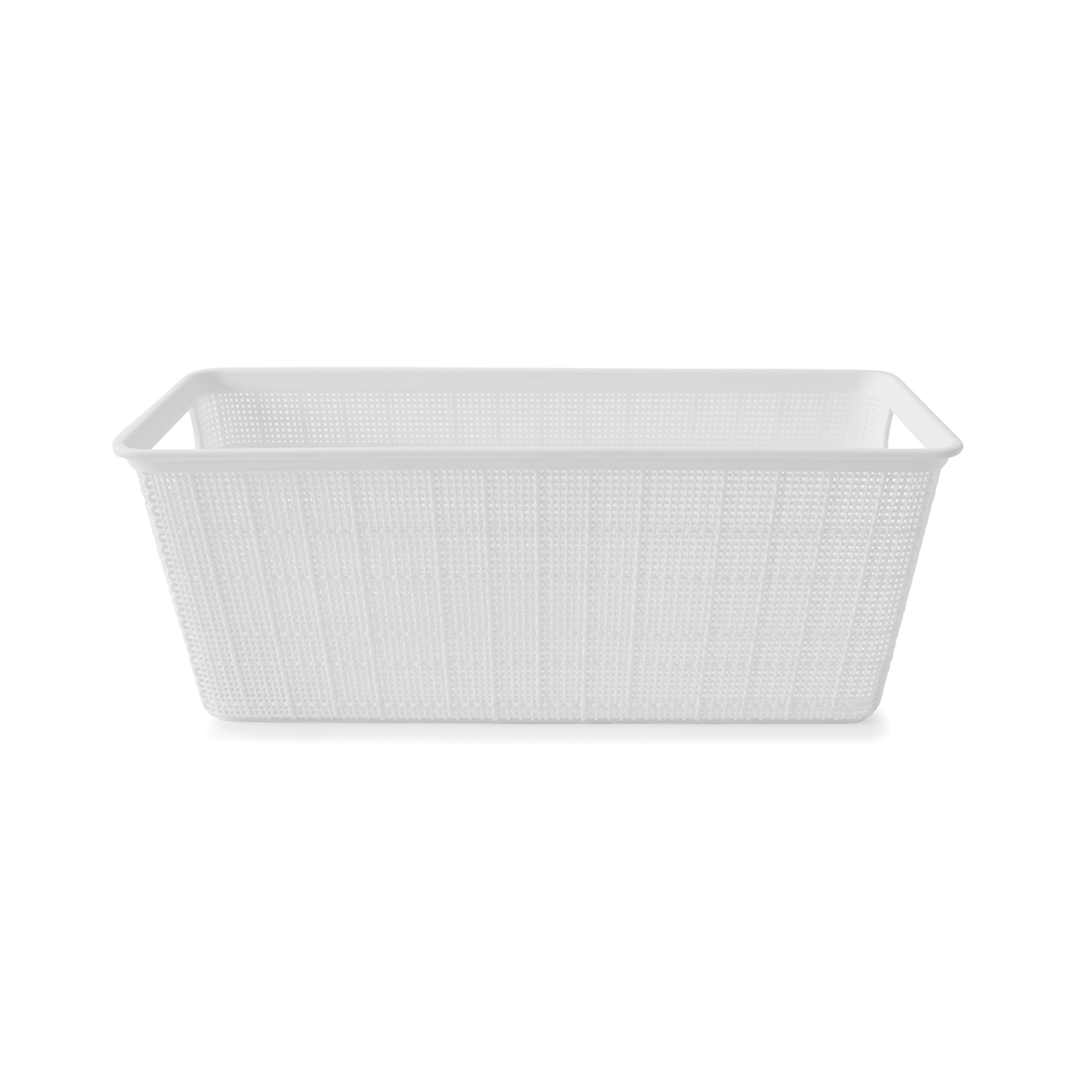 4 4.5L Linen Weave Rectangle Basket - White, 4 of 8