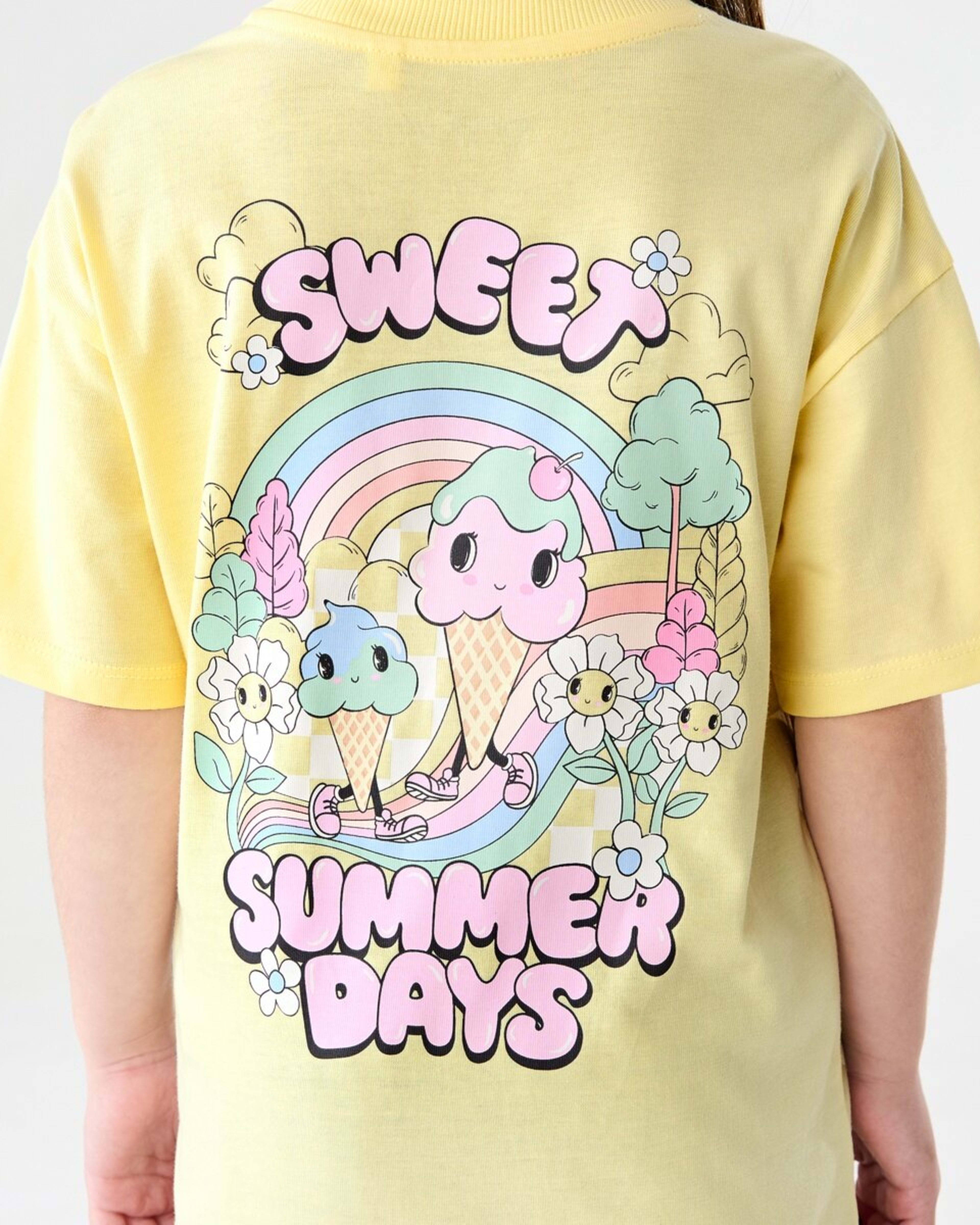 5 Short Sleeve Oversized Print T-shirt SWEET SUMMER DAYS BUTTER, 5 of 7