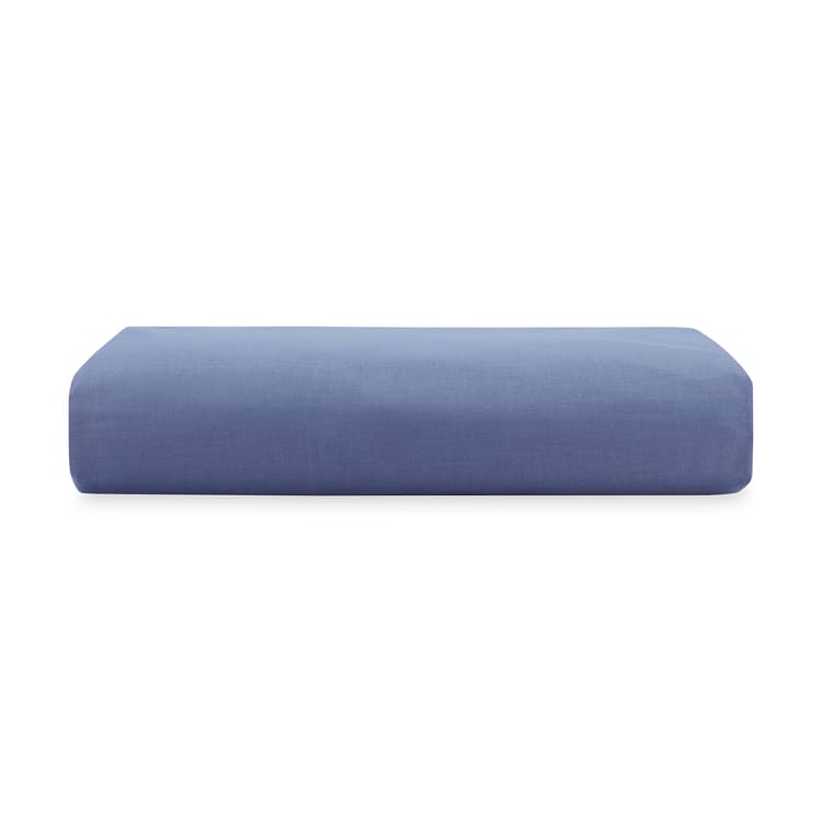 180 Thread Count Fitted Sheet King Single Bed, Mid Blue Kmart
