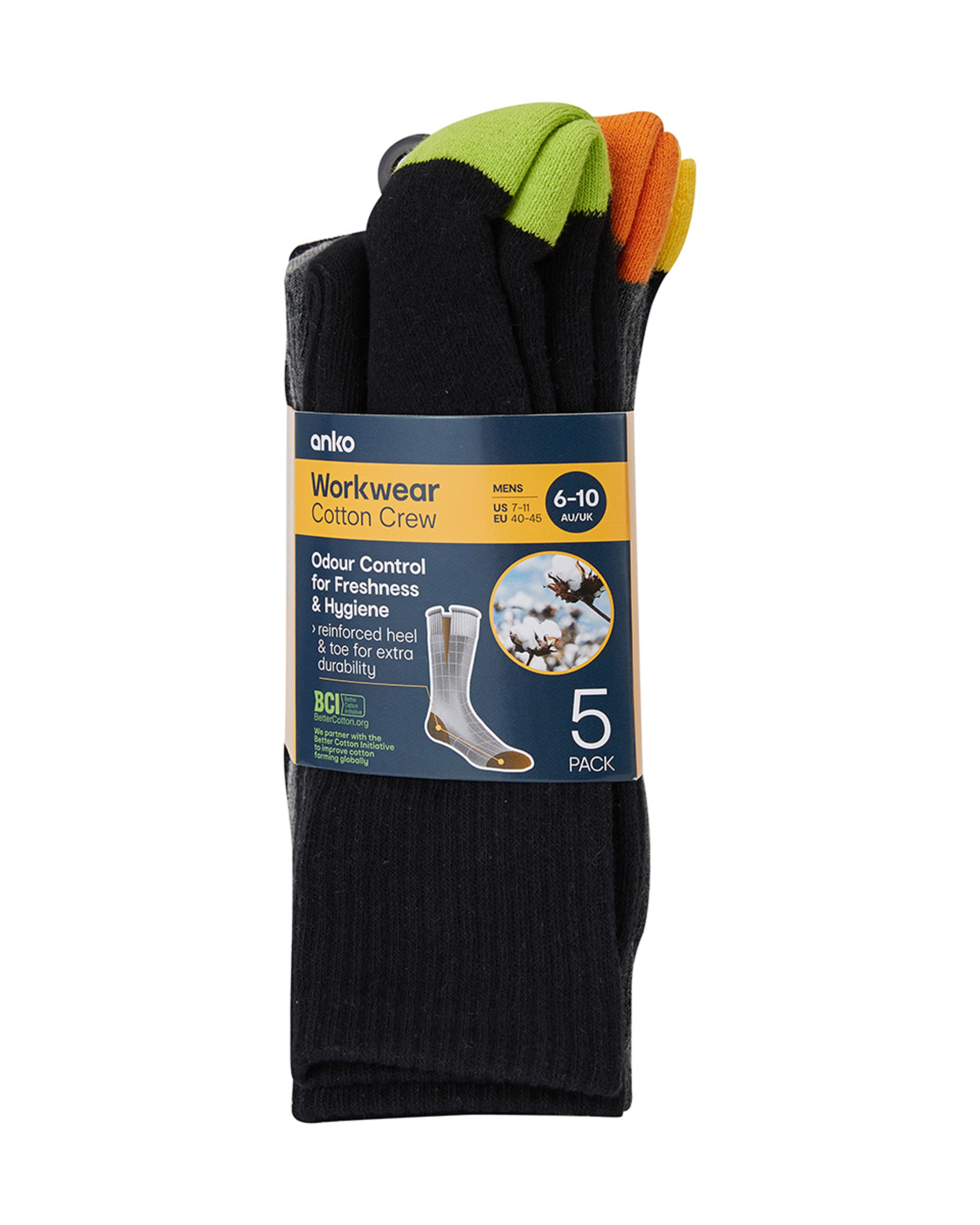5 Pack Work Socks - Kmart