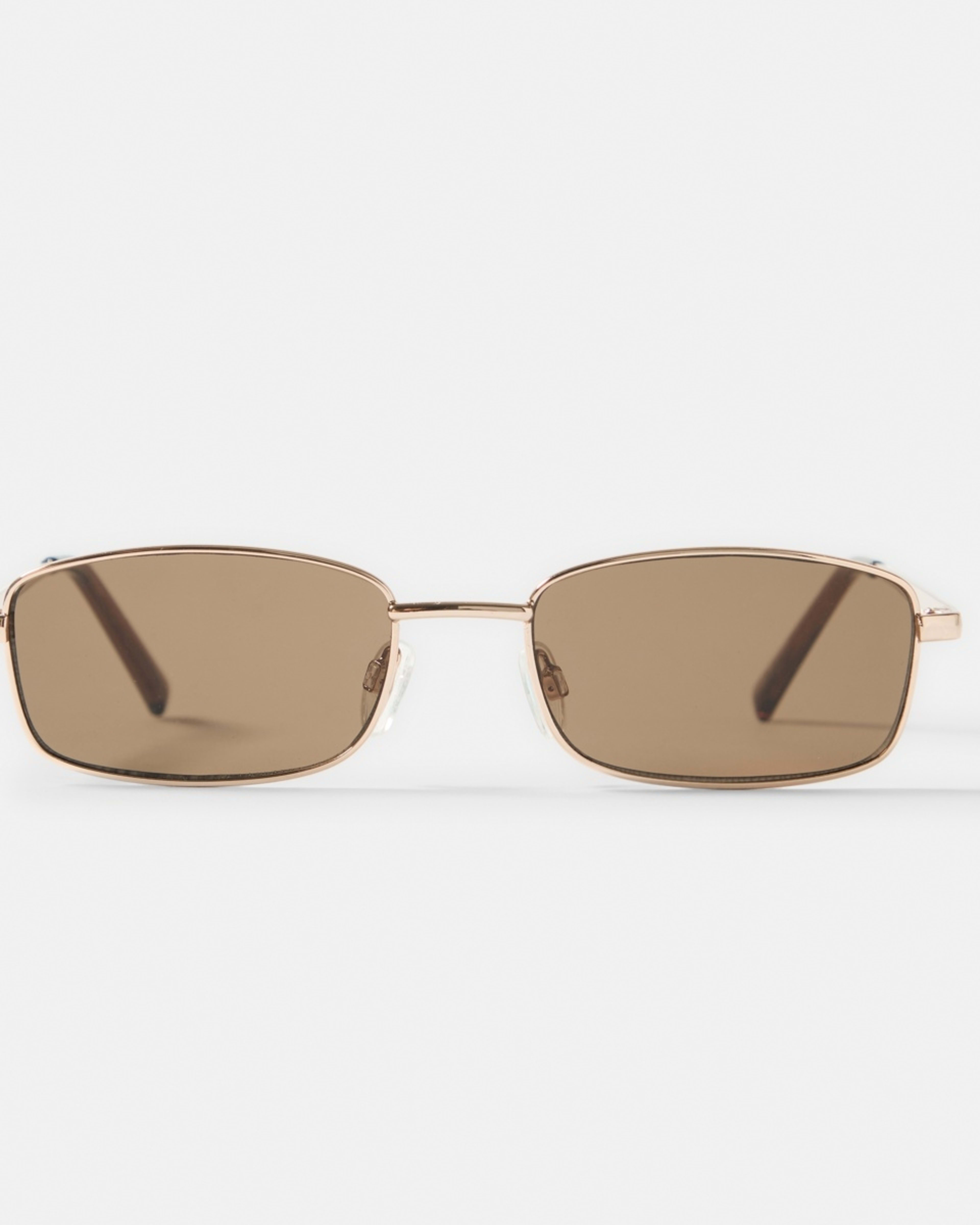 1 Rectangle Metal Sunglasses Gold
