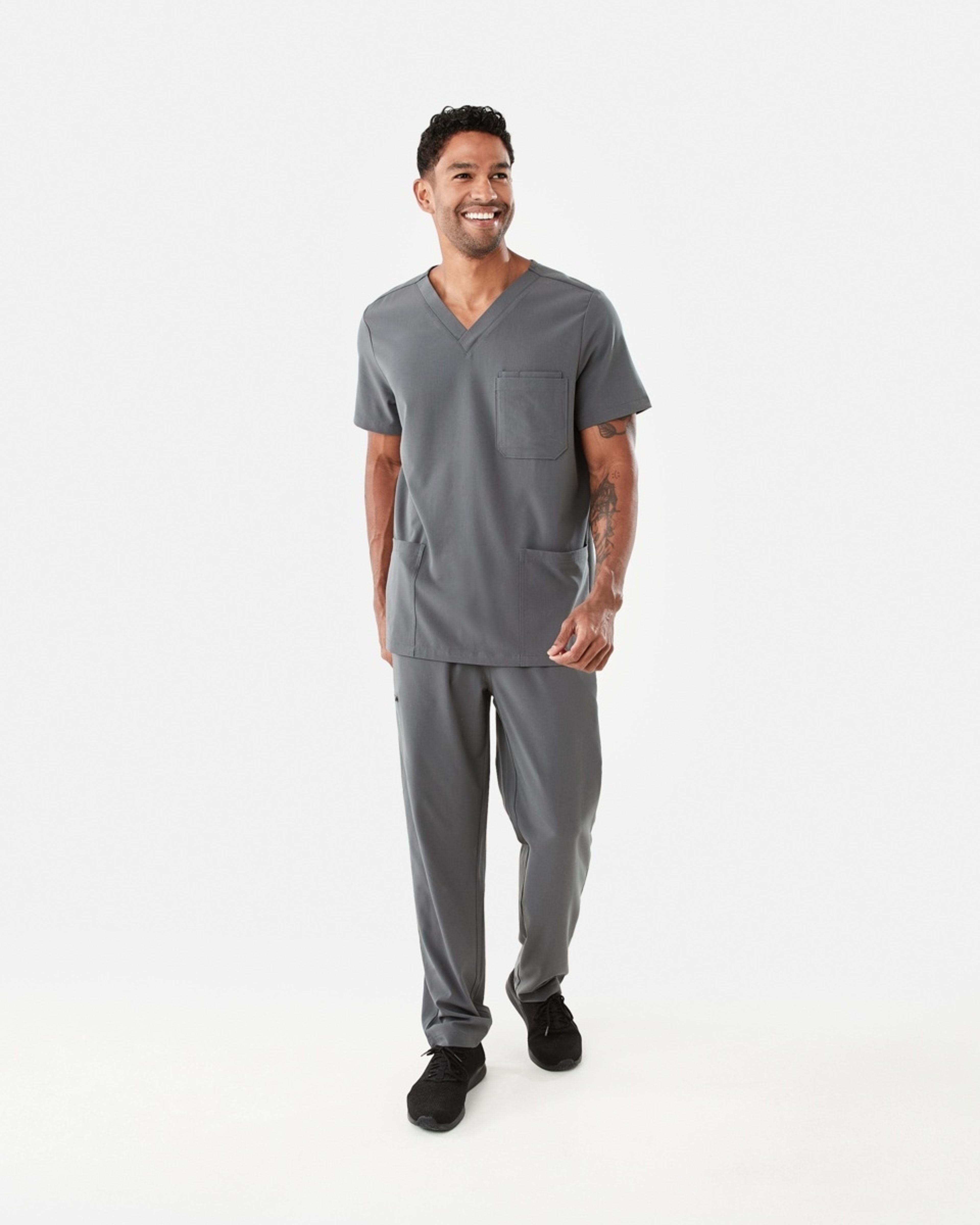 8 Work Short Sleeve Scrub Top Gry Volc, 8 of 8