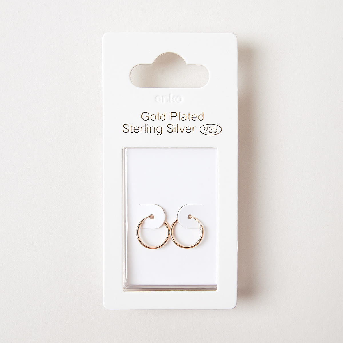 Gold Plated Sterling Silver Hoop Earrings 14mm Kmart