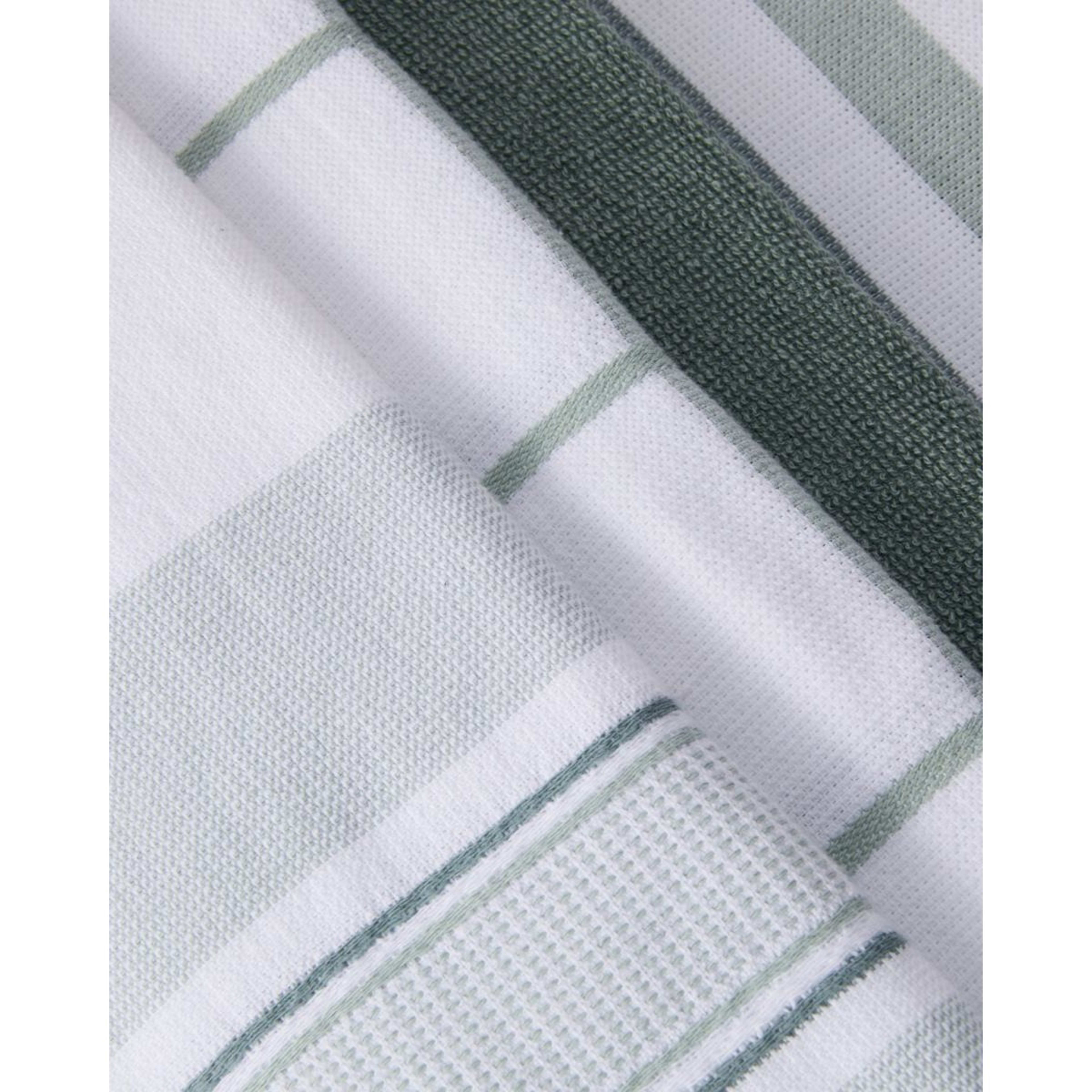 2 4 Pack Green Linear Terry Tea Towels, 2 of 7