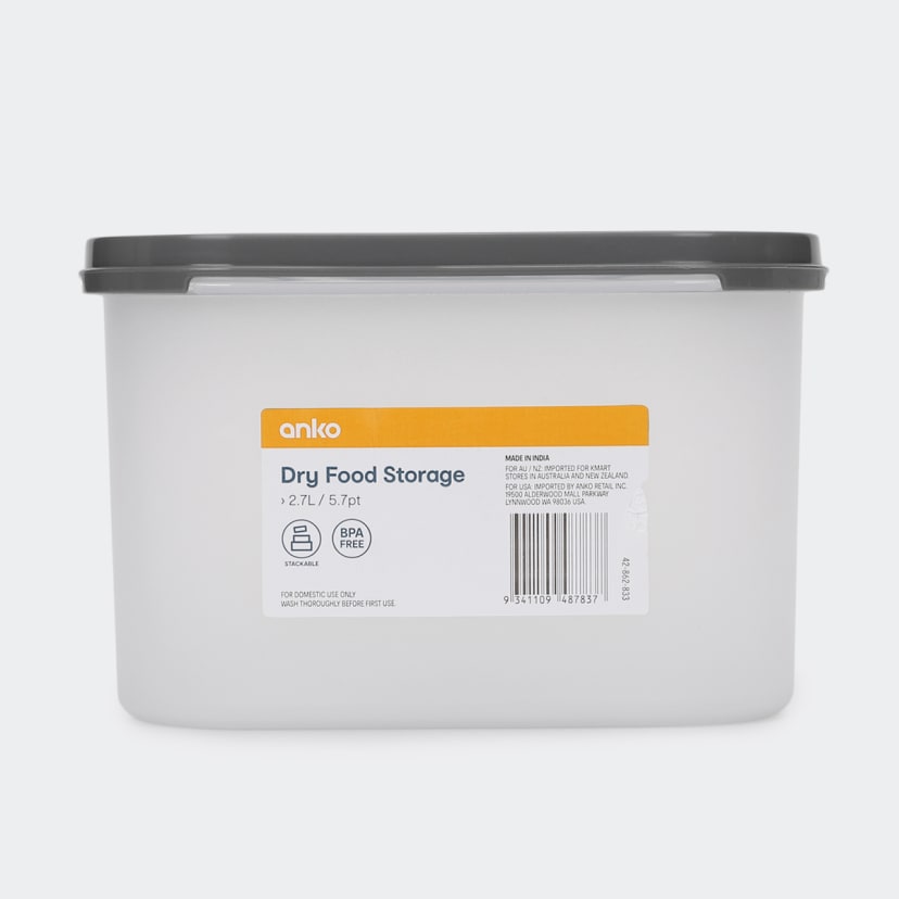 2.7L Dry Food Storage Container Kmart