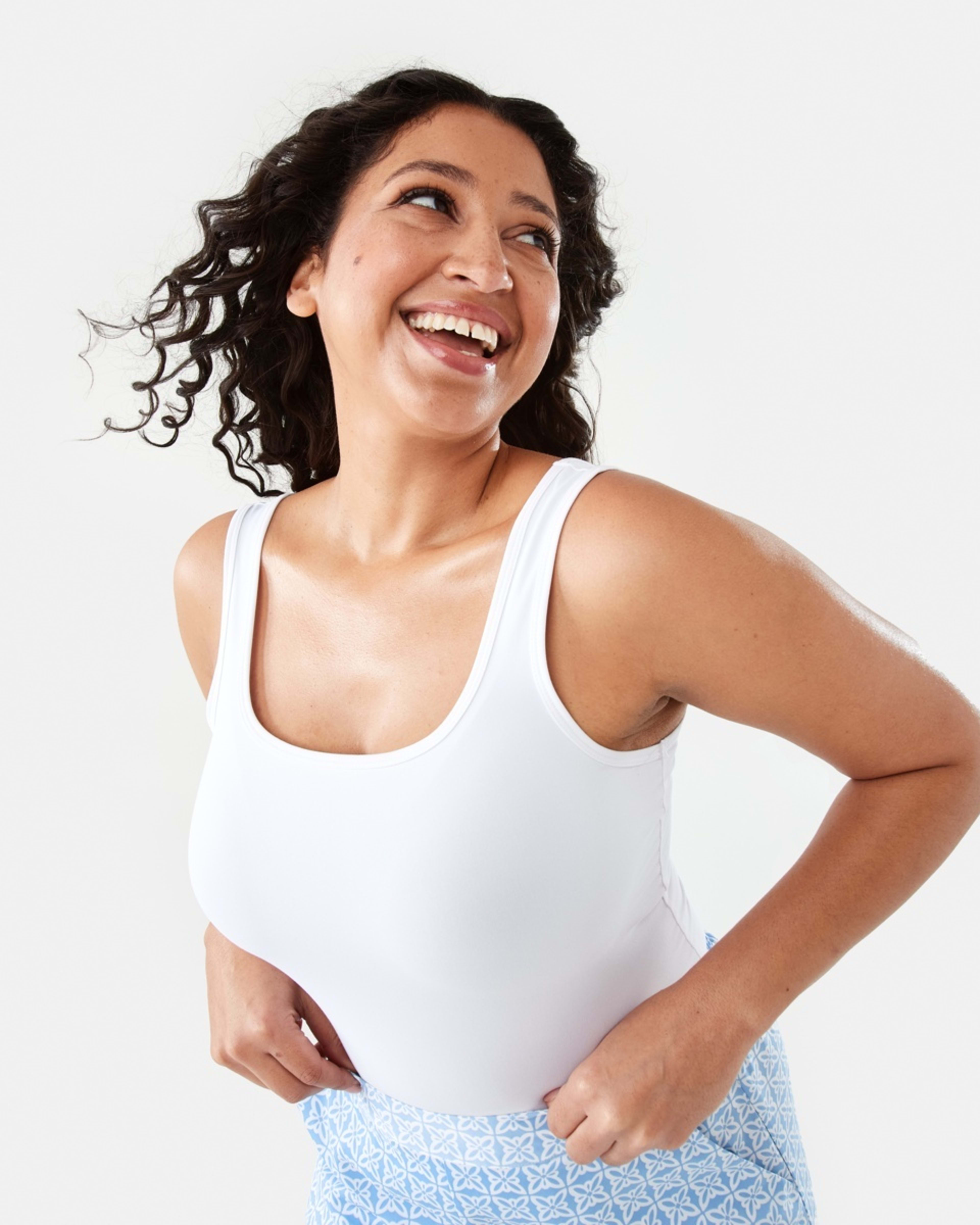 1 Sleeveless Luxe Tank White, 1 of 10