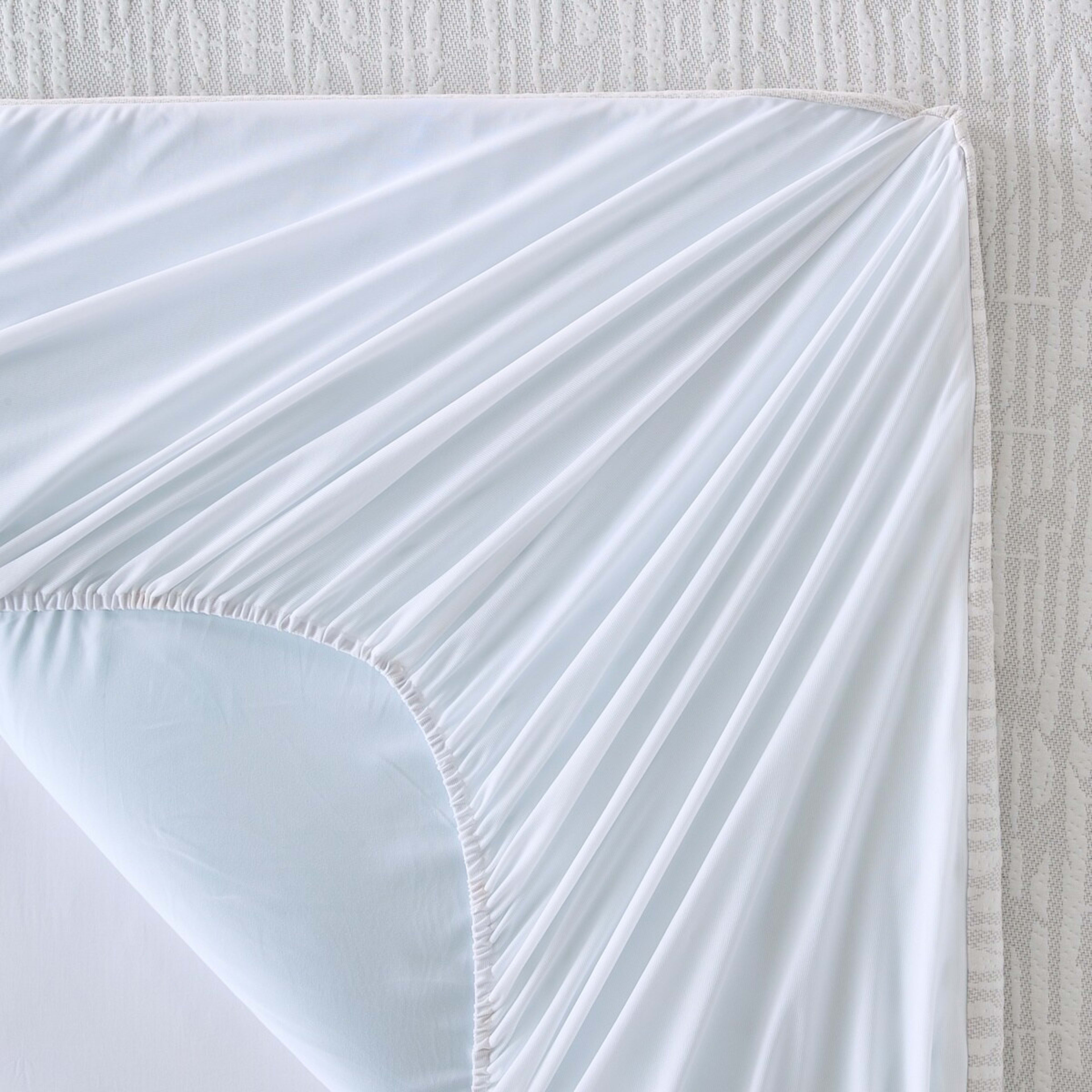 9 Memory Foam Mattress Topper with Skirt - Queen Bed, White and Grey, 9 of 10