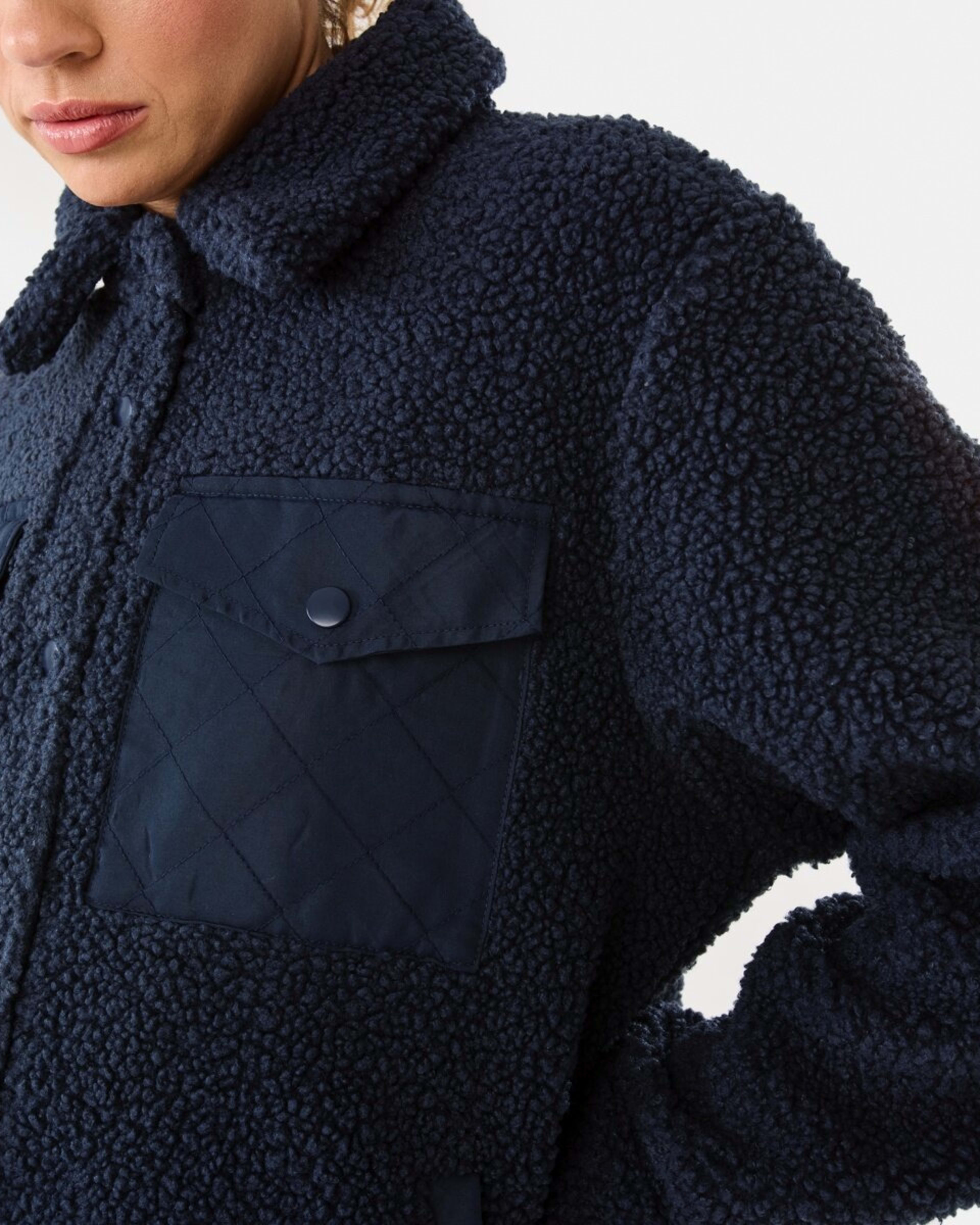 9 Active Womens Sherpa Jacket Shade Navy, 9 of 10