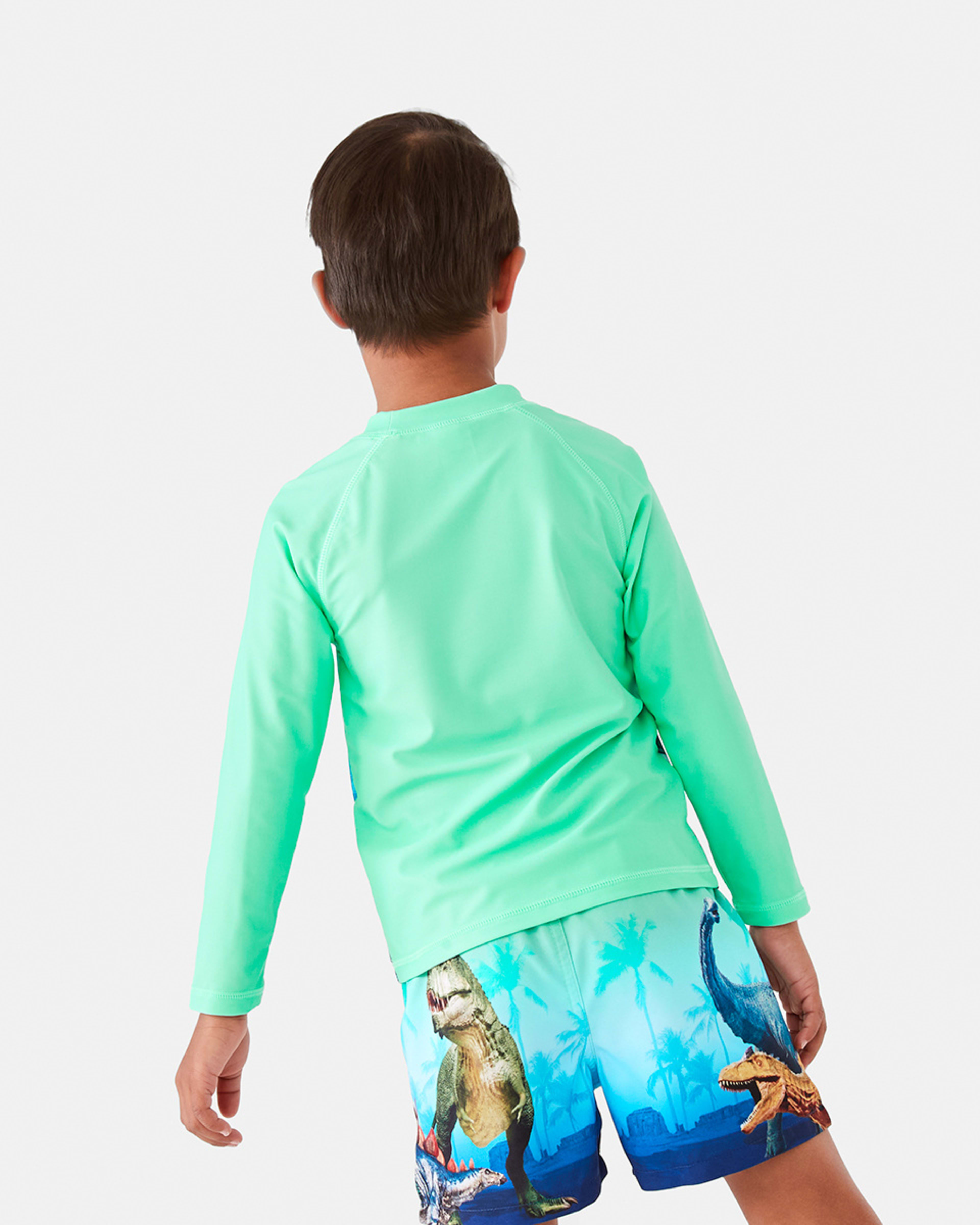 2 Digital Print Rash Vest Grn Dino, 2 of 8