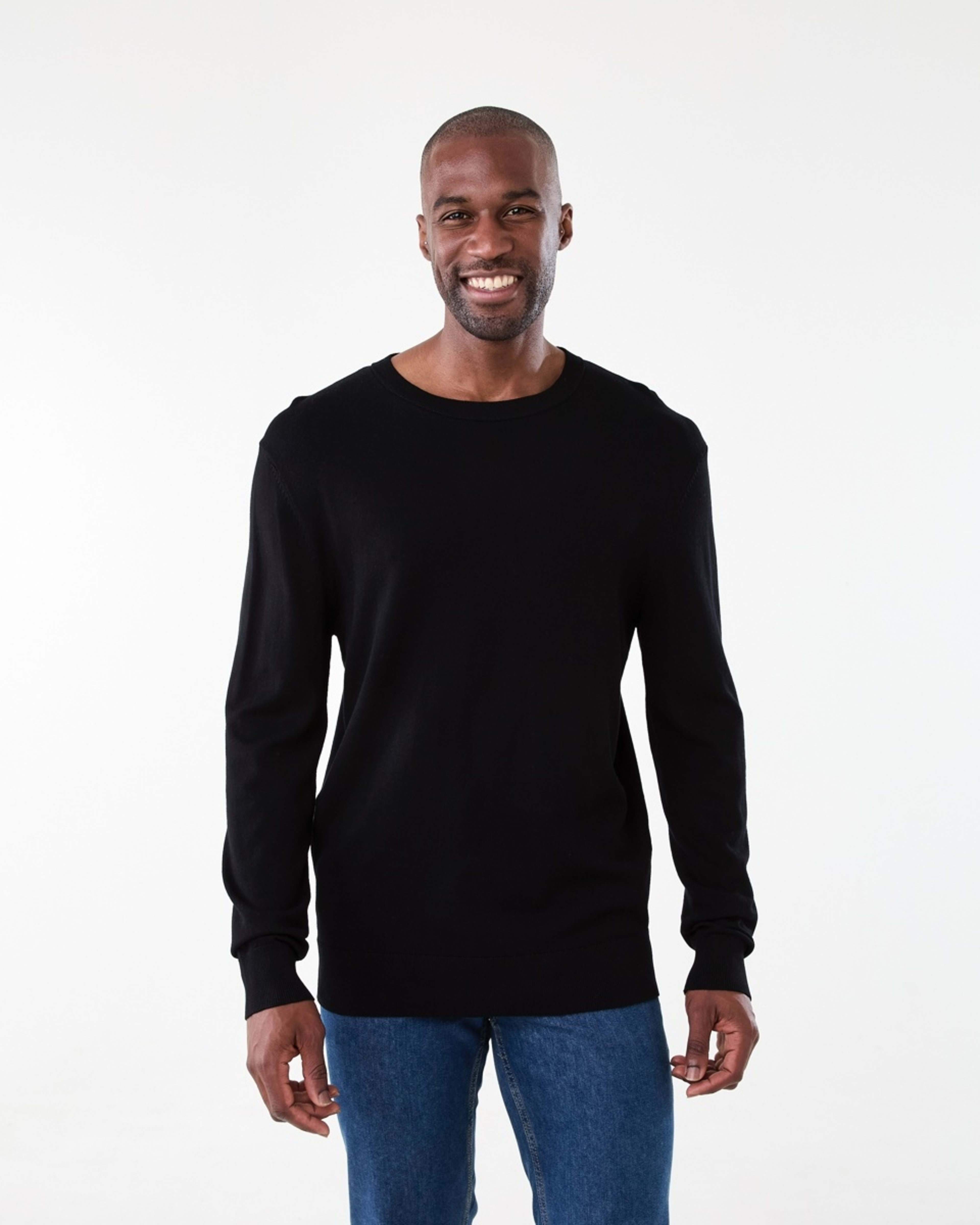 1 Core Crew Neck Knit Jumper Black